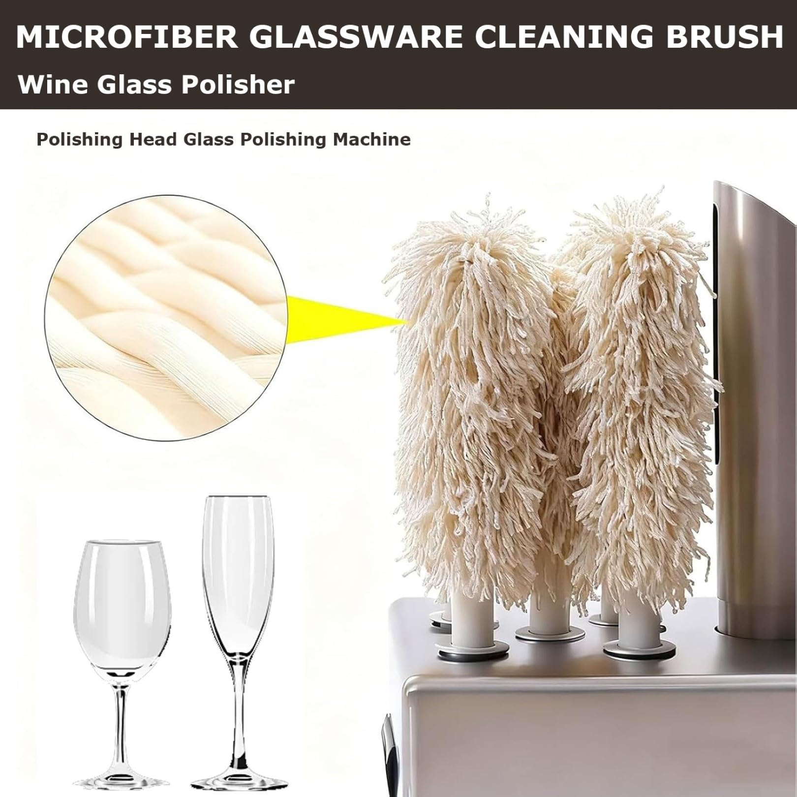 Polisseuse électrique pour verres à vin, séchoir à verre en acier inoxydable avec brosses, polisseuse efficace pour bars et restaurants, 8 capacités de lavage