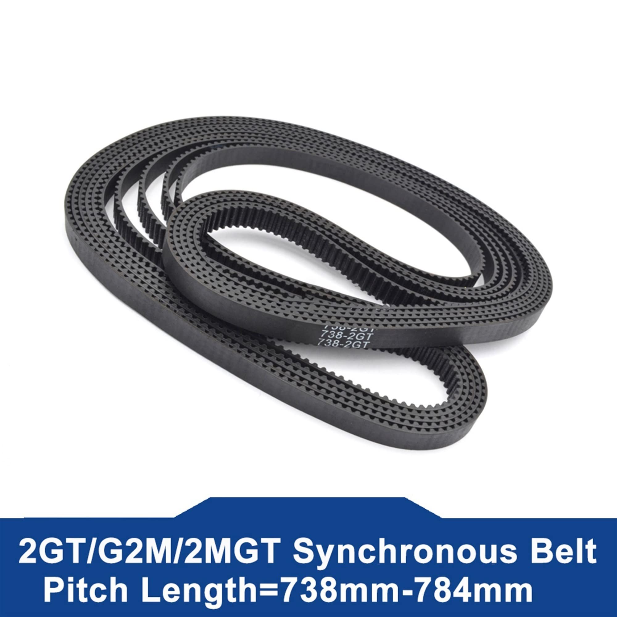Lfang-Zahnriemen 2mgt 2m G2M 2GT Synchrone Zahnriemengürtel Neigungslänge 738/740/750/752/70/770/752/784 Breite 6mm / 9mm Gummi GT2 Geschlossene Schleife, Stark und langlebig(740-2GT,Width 9mm)