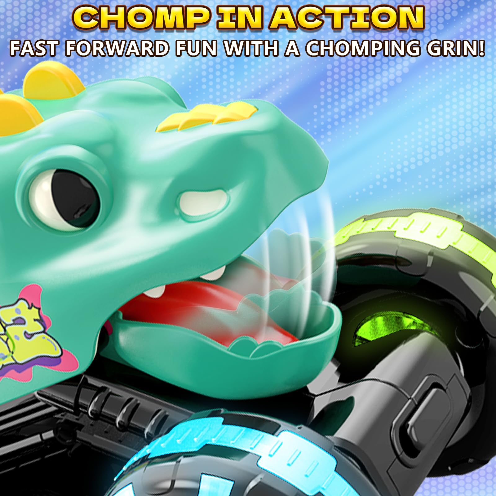 Intoypad Green Dino Monster Truck - LED Light Up Toy -4 Intoypad Green Dino Monster Truck - LED Light Up Toy -4