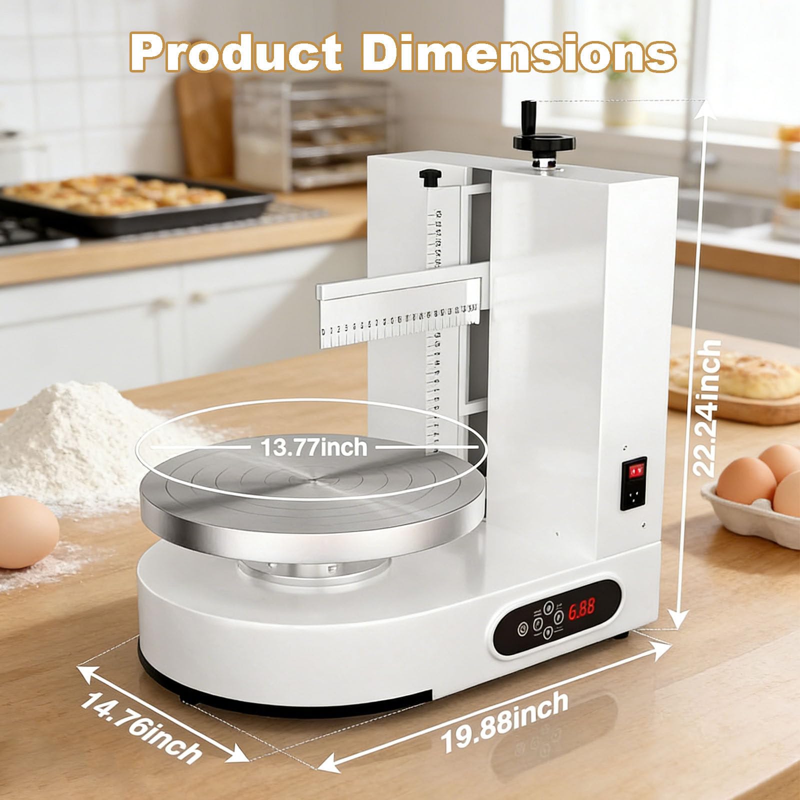 Machine à Glaçage Automatique pour Gâteaux – Plateforme Tournante 36 cm avec Deux Raclettes Inox, Adaptée aux Gâteaux de 4-12in, Vitesse 60-320 tr/min – Parfaite pour Pâtisseries & Décoration Pink