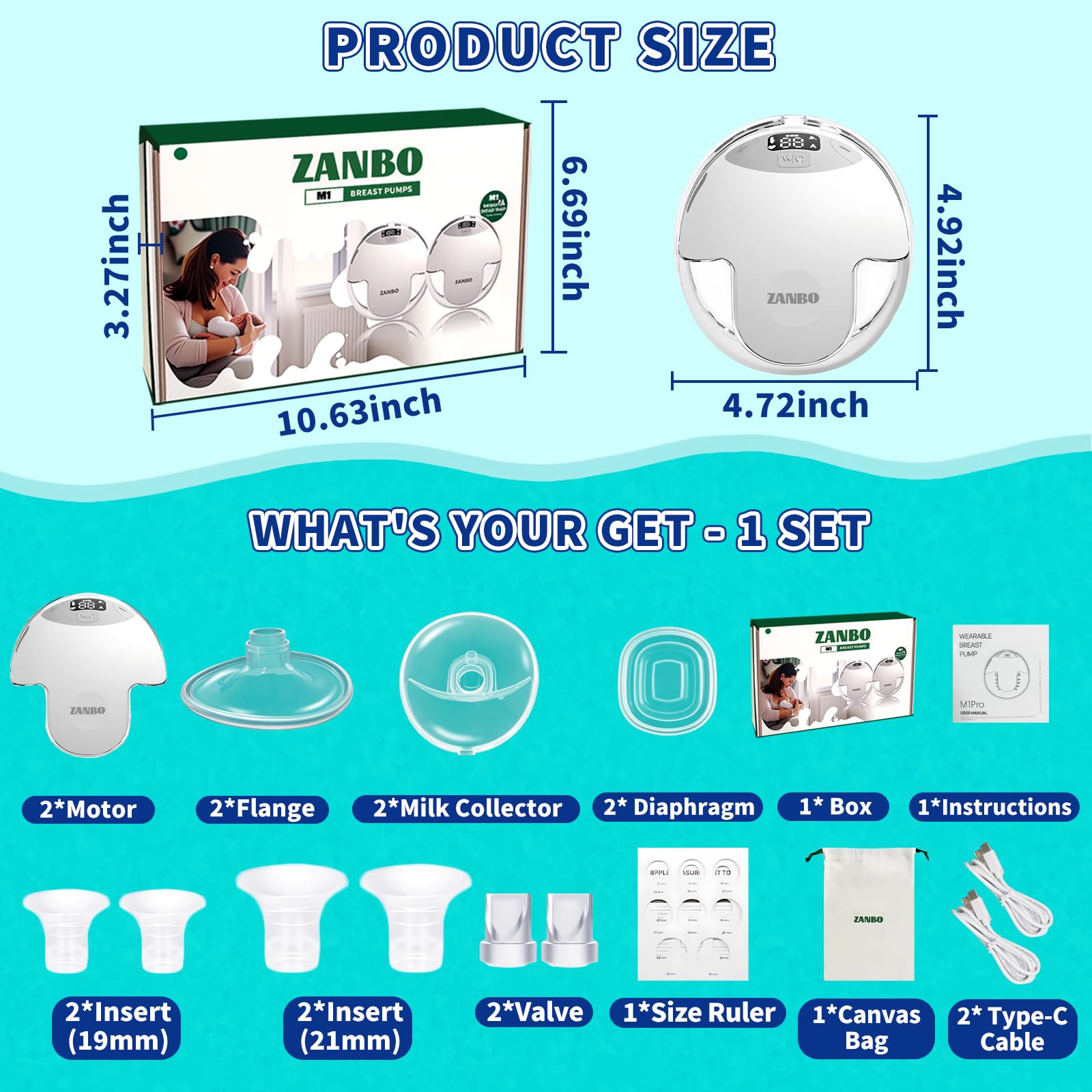 Electric Breast Pump 2025 Upgrade Hands Free Breast Pump 2-Pack 32db Ultra Quiet Wearable Breastfeeding Portable with 12 Levels & 4 Modes Portable Led Display + Dual Seal Tech