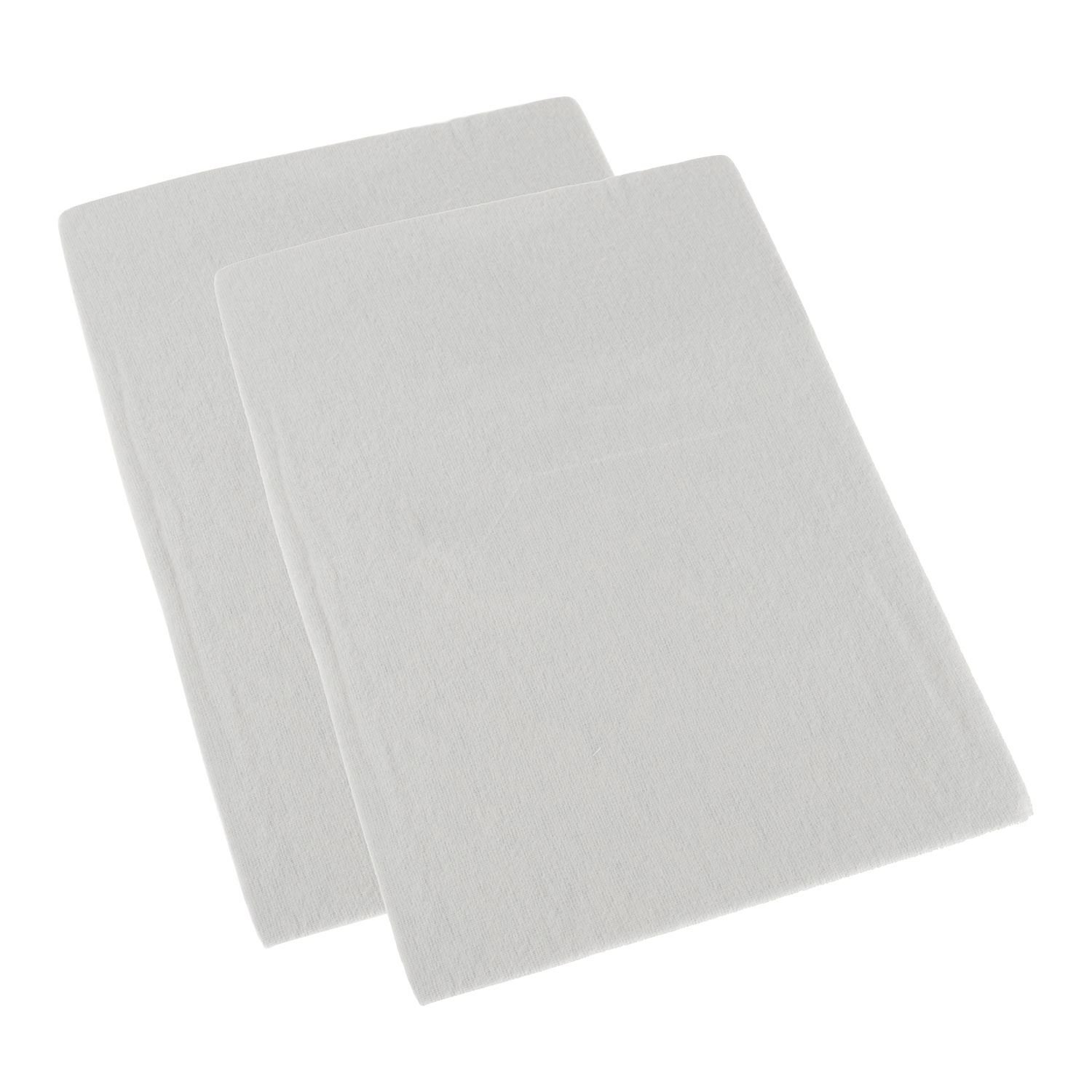 HOMESCAPES White Brushed Cotton Fitted Cot Sheet, Set of Two, Plain 100% Cotton, 70 x 140 cm