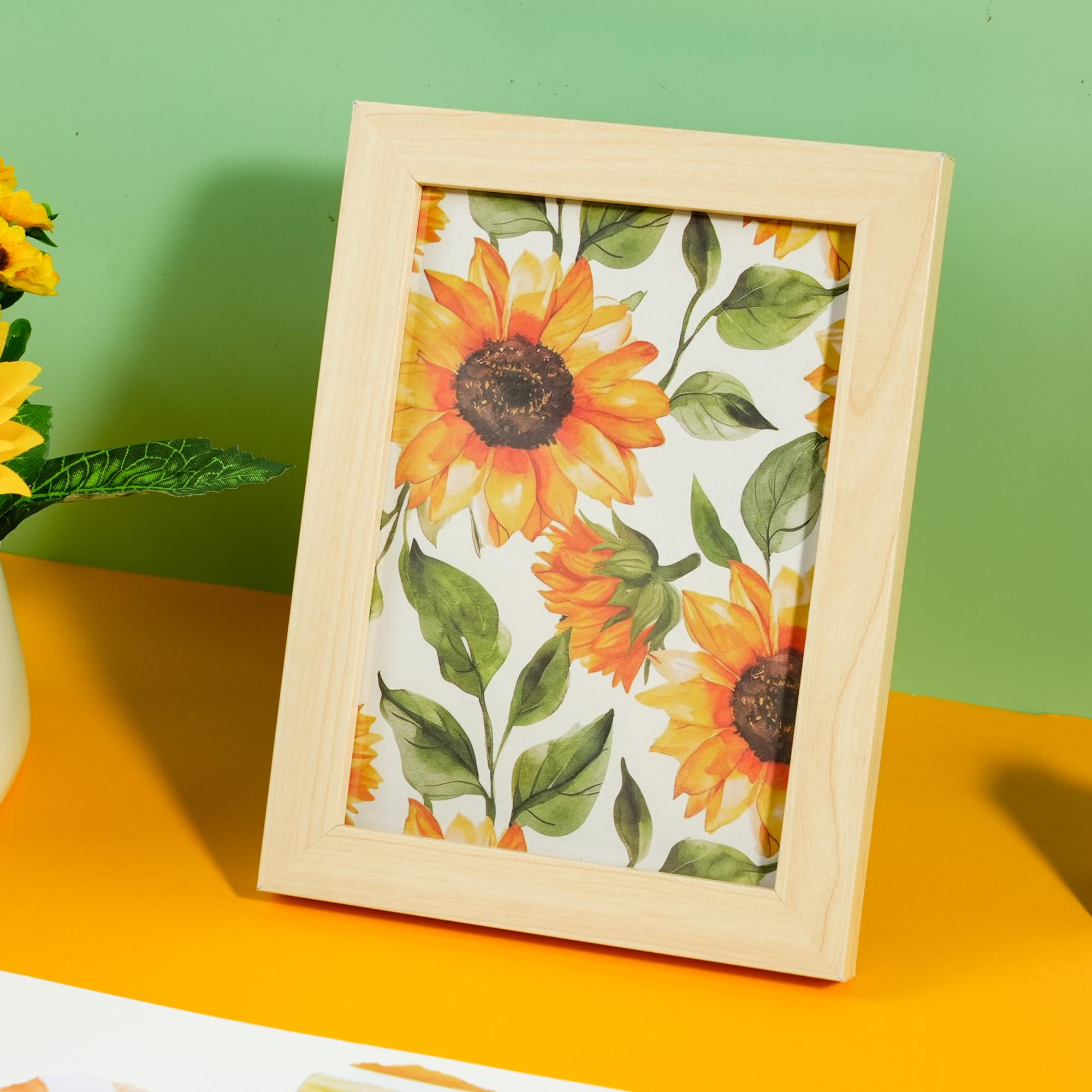 Sunflower Scrapbook Paper, Floral Junk Journal, Commercal Use, Boho