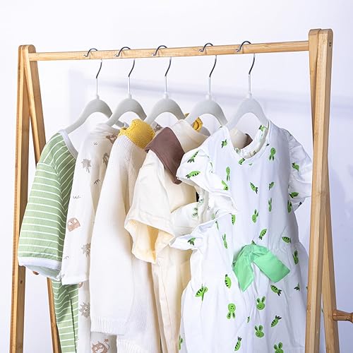 Miniatura 7 de GoodtoU Perchas de terciopelo para niños, paquete de 50 perchas para bebé, perchas para armario, perchas de terciopelo antideslizantes para bebés y