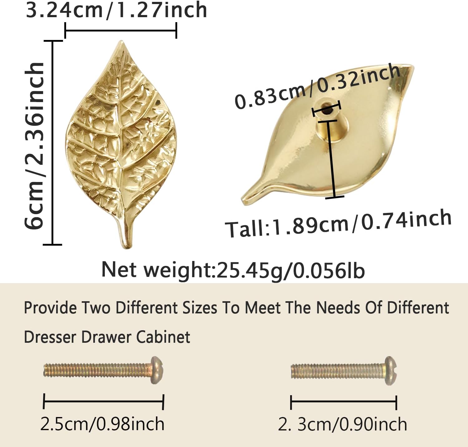 4 pcs Brass Leaf Knobs,Drawer Pulls with Vintage Style Leaf,Leaf Dresser Handles,Golden Leaf Knobs,Kitchen Cupboard Handles,for Dresser Kitchen Cabinet (Golden)