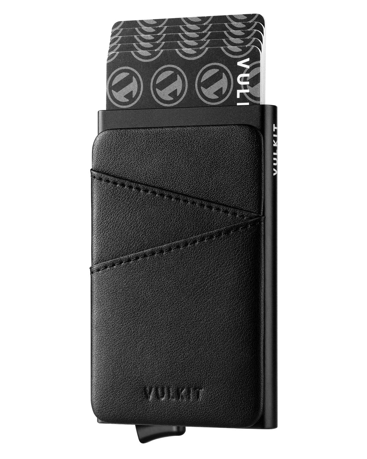 VULKITCardholder Wallet for Men Metal Wallets with RFID Blocking Layer Slim Minimalist Aluminum Wallet with Pop up Quick Card Access Business Card Holder, Holds up to 7 Cards