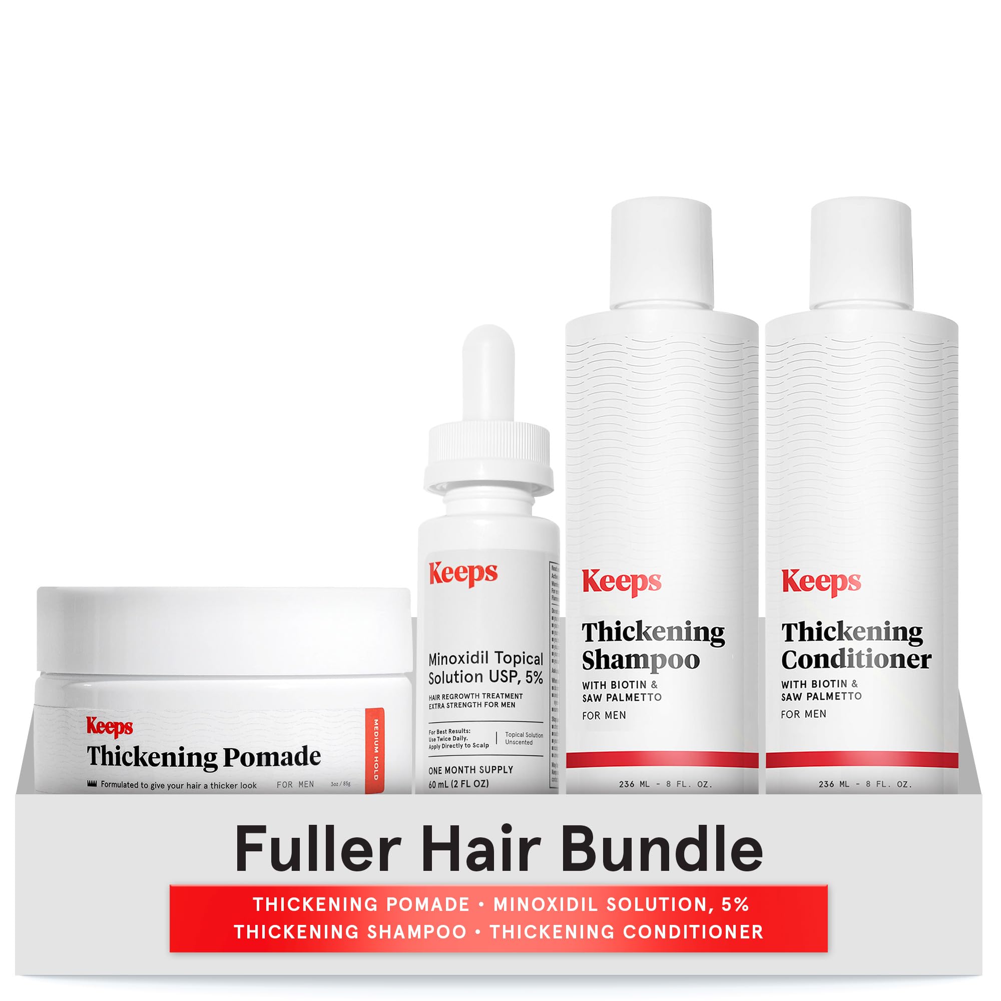 Keeps Minoxidil for Men Hair Pomade Scalp Serum Hair Loss Shampoo Conditioner Bundle