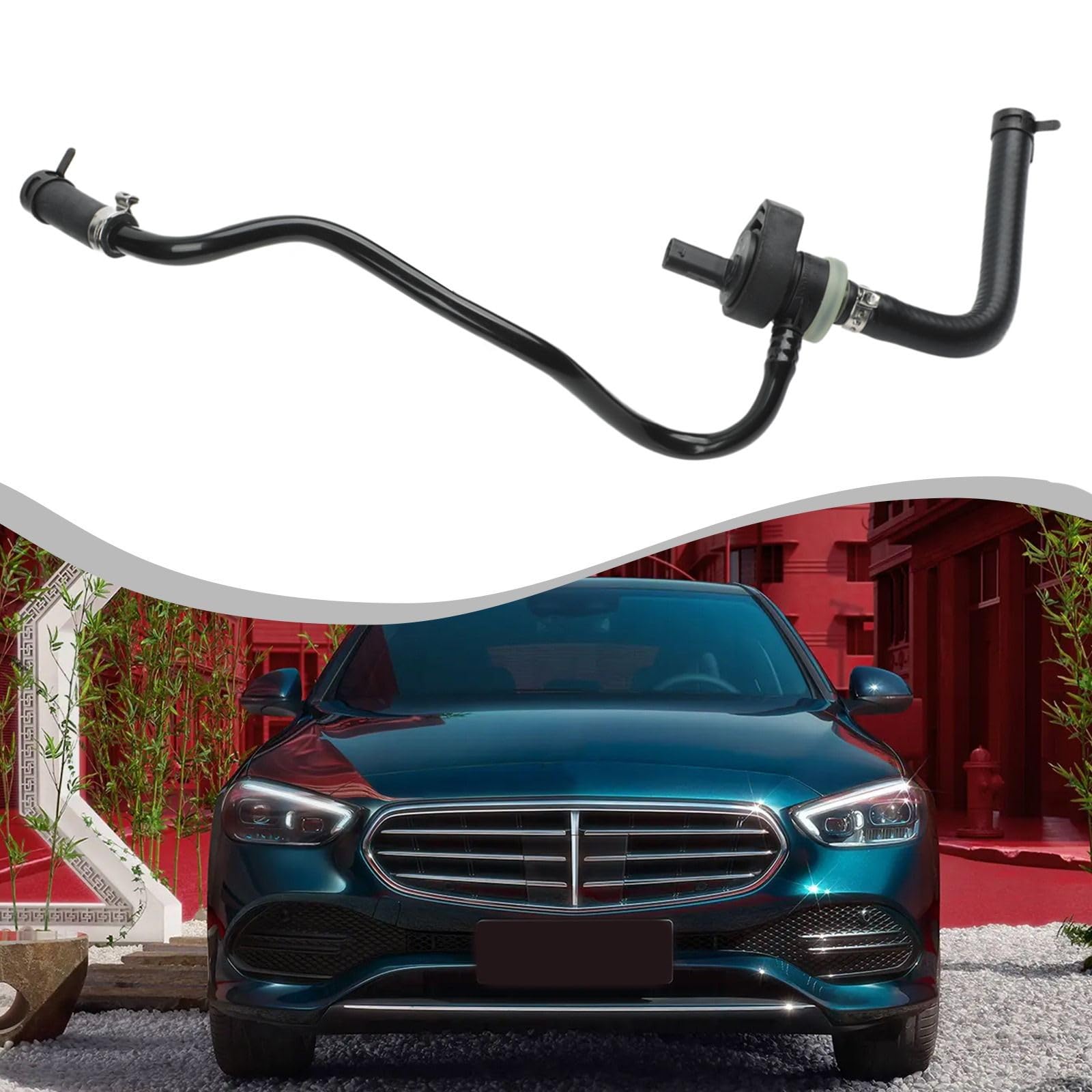 EasyByMall Valve d'aération de tuyau compatible avec Mercedes-Benz Classe C W205 S205 C205 GLC X253 W253 2.0L essence 2014-2022 Pièce de rechange A2740187201