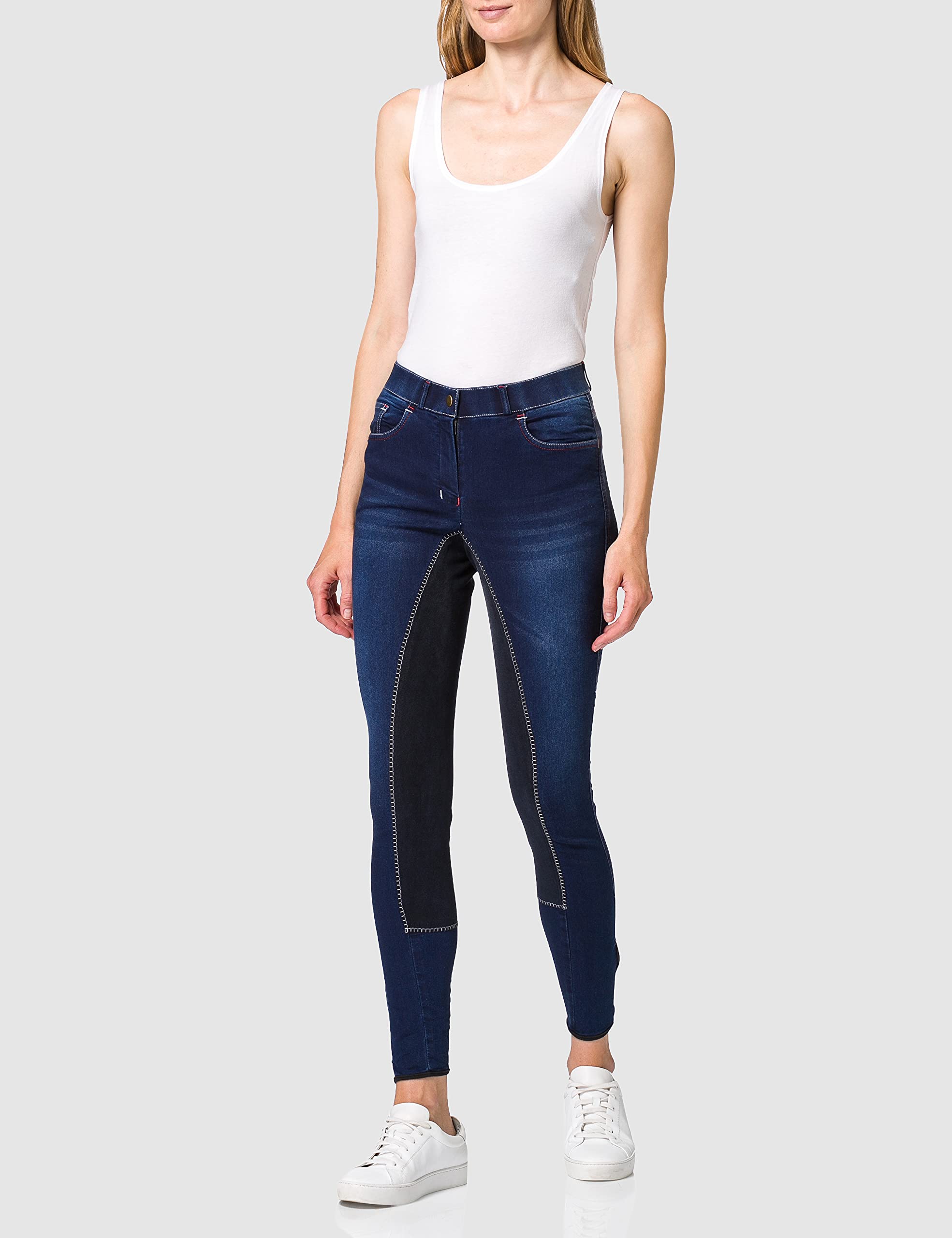 HKM - Reithose -Summer Denim- mit 3/4 Alos Besatz, Pantaloni da Equitazione. Uomo
