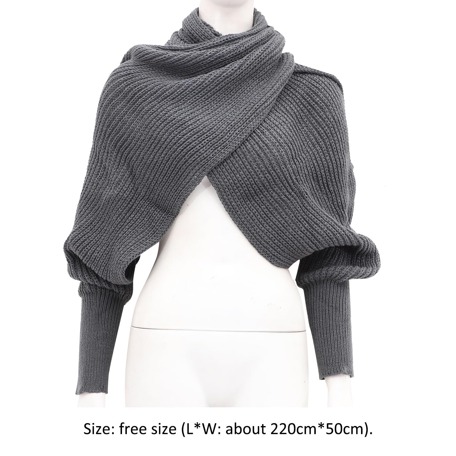 MAGICLULU Sciarpa Design Elastico per Mantenere Caldi Collo e Braccia con Maniche in Maglia Resistente e Acrilico Stile Coreano Autunno Inverno Unisex