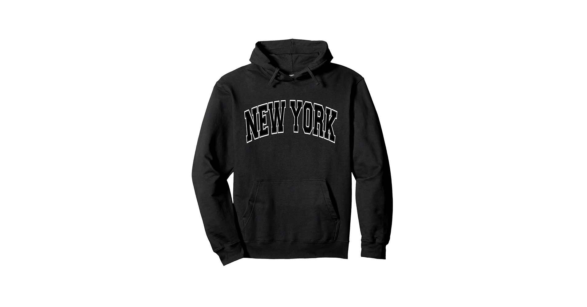 Amazon.com: New York Arched Style Black Text Pullover Hoodie