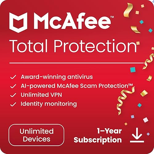 McAfee Protección total 2022 Dispositivos ilimitados Software de seguridad de Internet antivirus VPN, administrador de contraseñas, controles