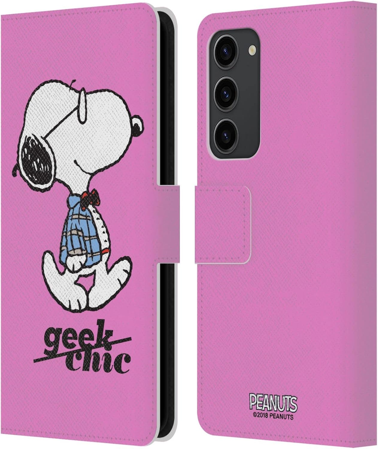 Head Case Designs Officially Licensed Peanuts Joe Preppy The Many Faces of Snoopy Leather Wallet Case Compatible with Samsung Galaxy S23+ 5G