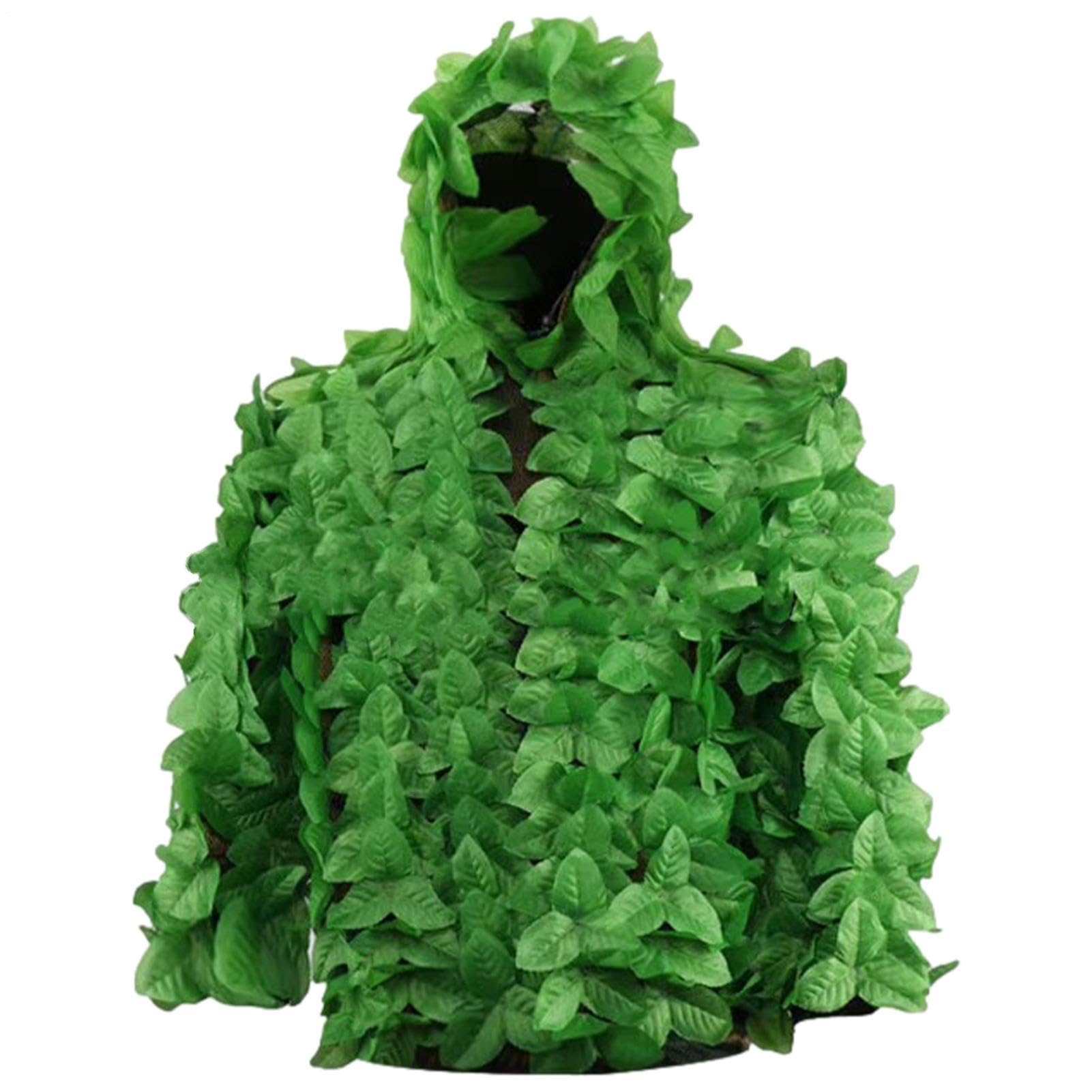 Ghillie Suit da uomo - Mimetica verde foresta per movimenti silenziosi, attrezzatura da caccia nella foresta | Tuta Gilly per fotografia naturalistica, birdwatching, Halloween, stanza per bamb
