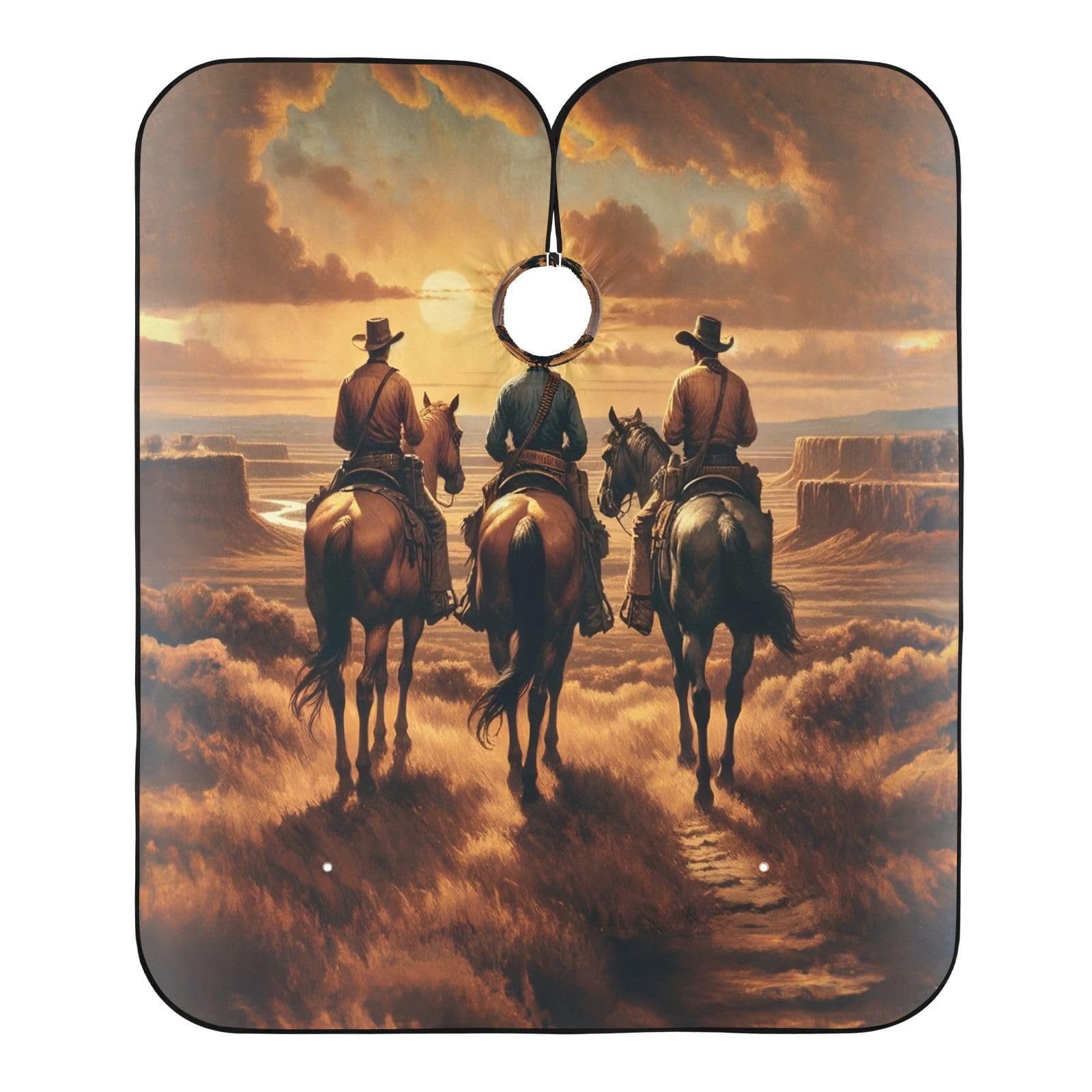 Kigai Western Cowbery Hair Cutting Cape for Men & Women Waterproof Barber Cape Professional Hairdressing Salon Styling Apron with Adjustable Closure Snap