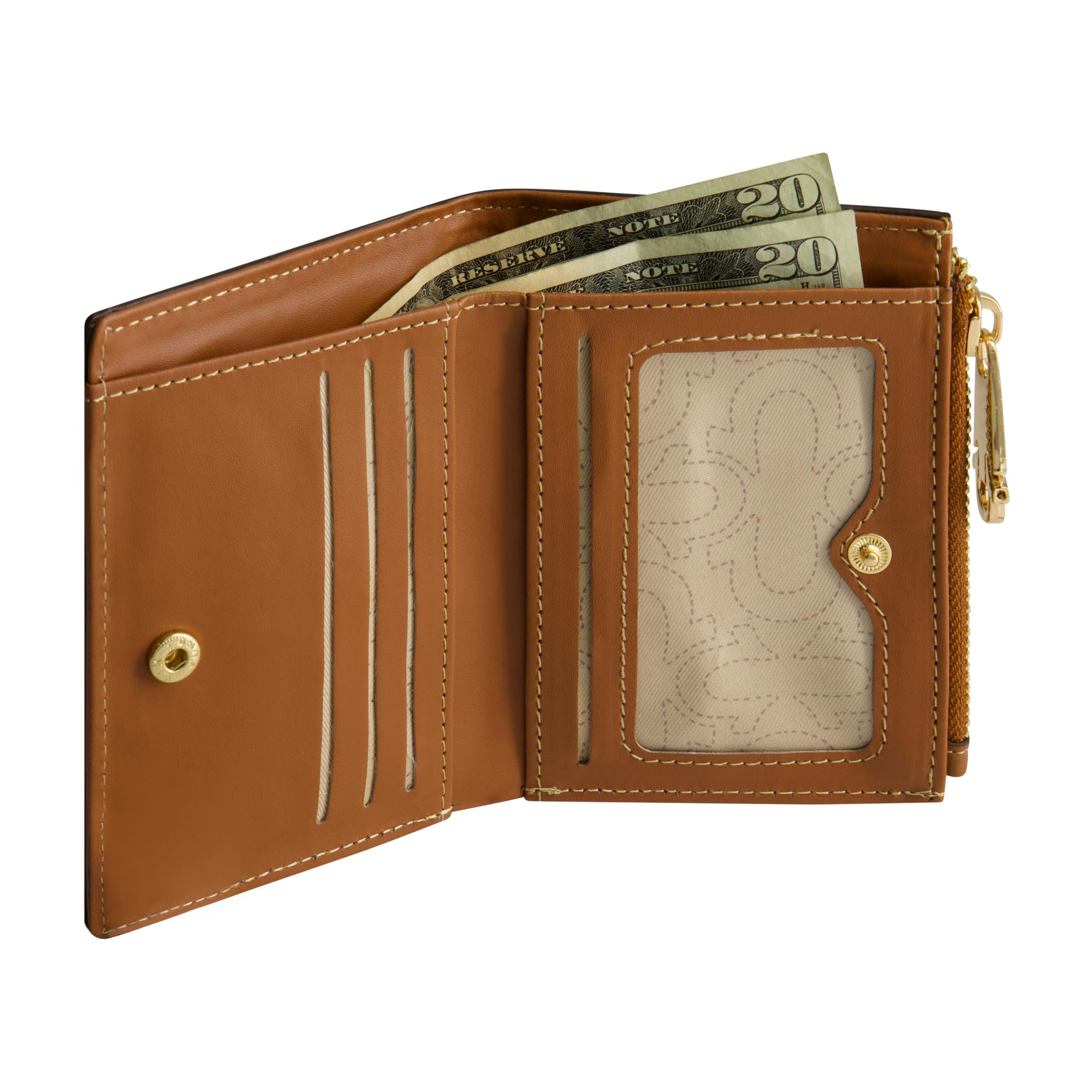 True Religion Damen Mini Wallet Buddha Patch Kleine Kompakte Clutch Geldbörse Dunkel Denim One Size, Dunkles Denim