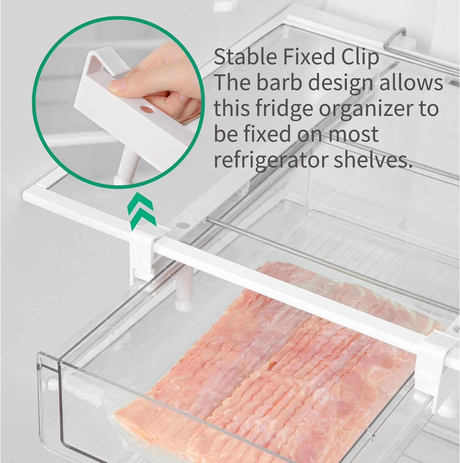 Organizador grande de cajones para nevera de 14 a 20 pulgadas, cajón inferior para refrigerador, XL