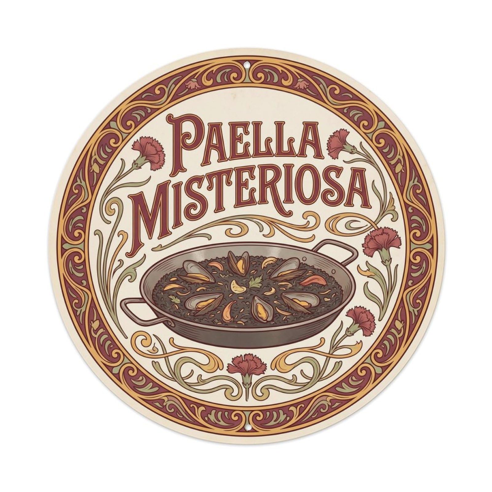 Paella Food Culture Vintage Spain Travel Metal Tin Sign