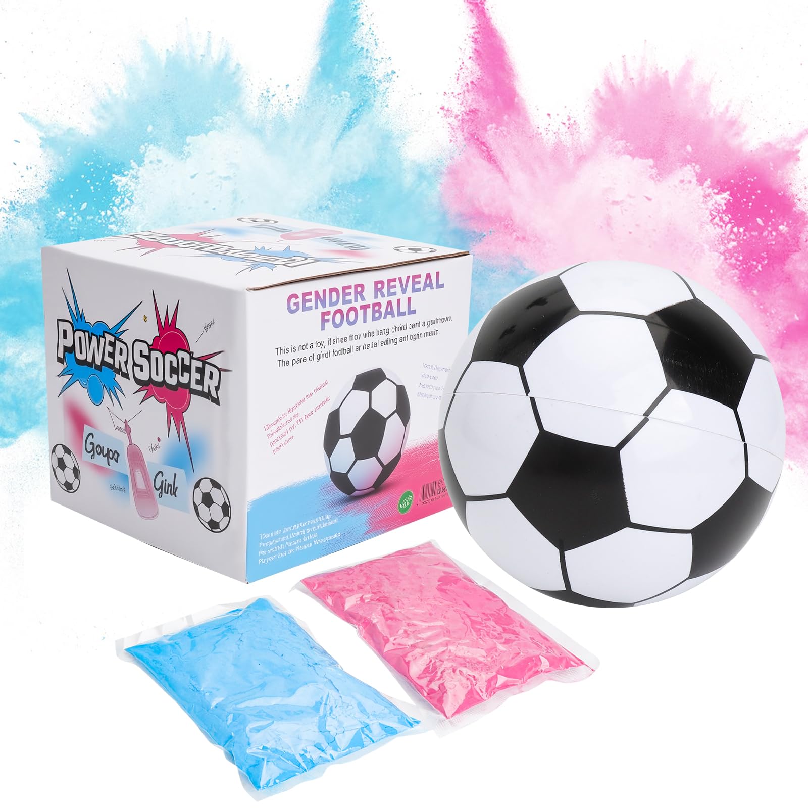 Gender Reveal Ball 12cm Exciting Gender Reveal Ideas for Family with Blue or Red Edible Powder Easy to Assemble Party Supplies with 6 Black Stickers
