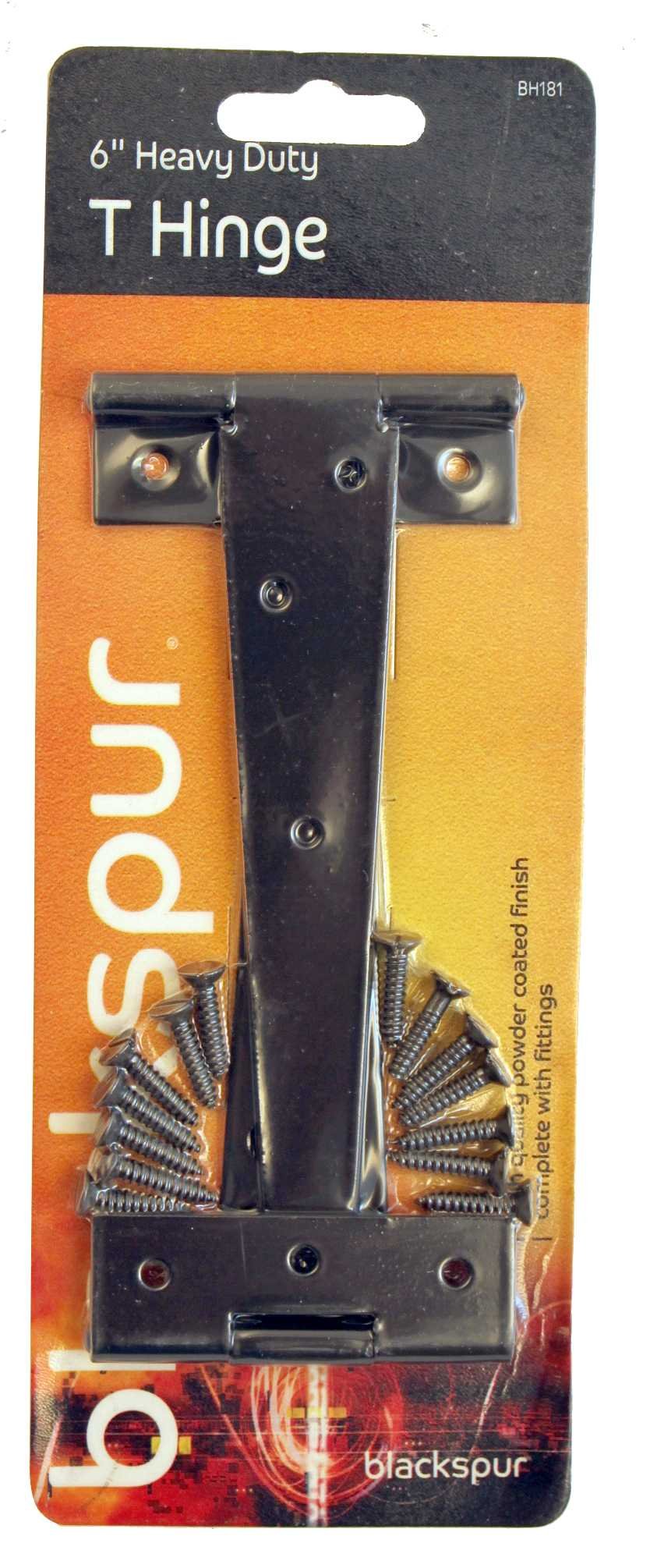 Blackspur BB-BH181 PAIR 6" HEAVY DUTY T HINGE (WITH FITTING)