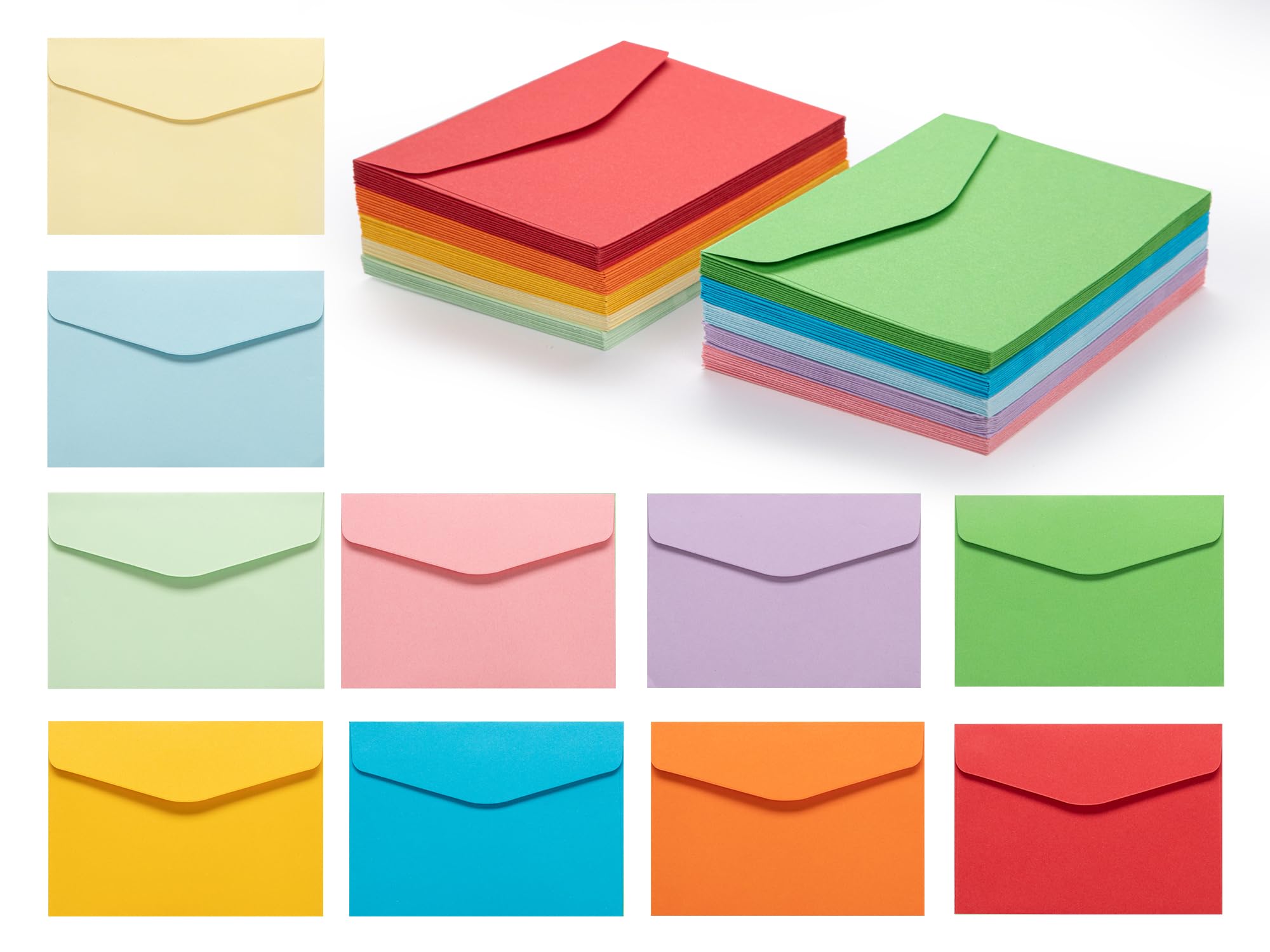 Mini Colored Envelopes,100 Pcs Small Envelope Thanksgiving Coin Money Envelopes for Gift Cards, Tags, Birthday Wishes, Wedding (11.5 * 8.2CM)