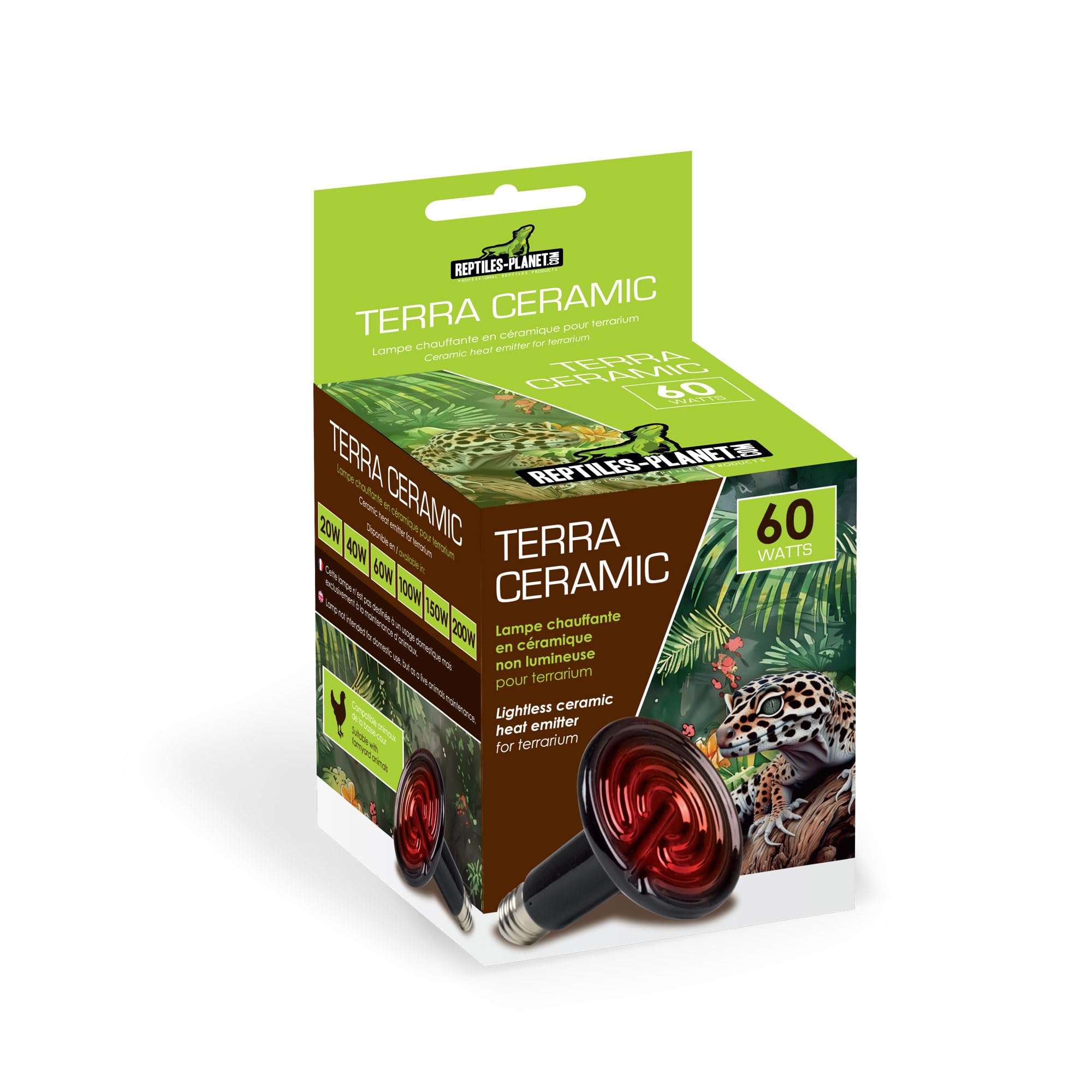 Reptiles-Planet Terra Ceramic Heating Lamp for Reptiles, 60 W