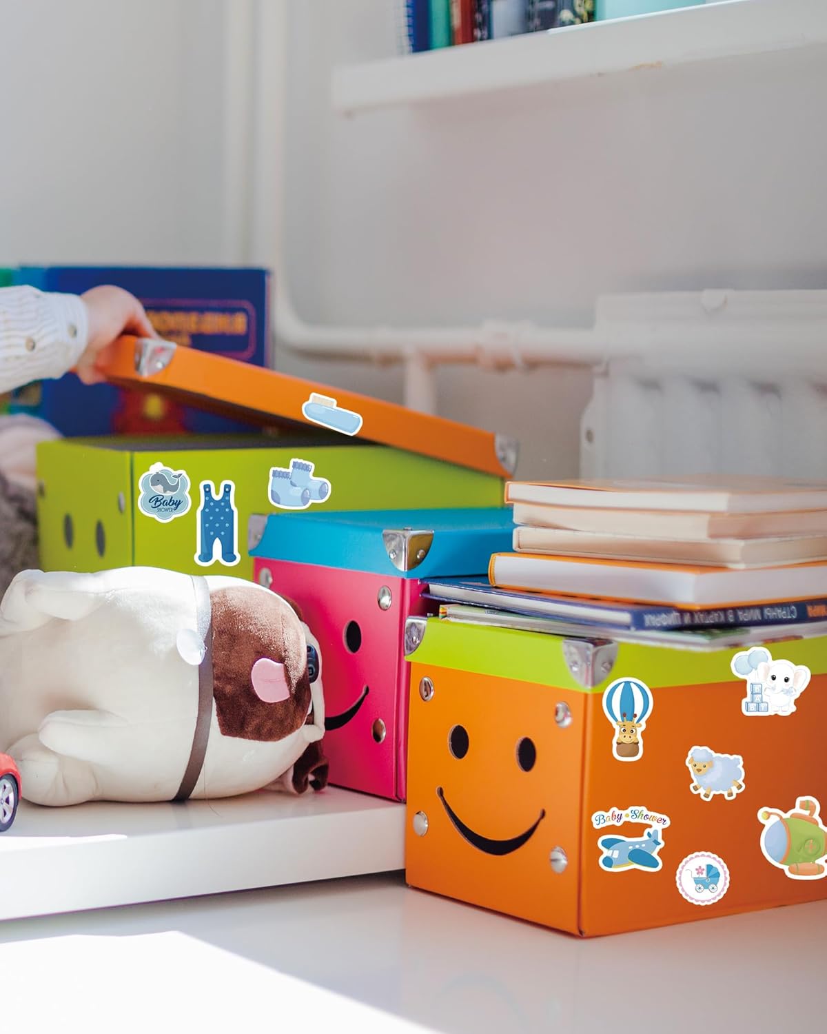 Baby Boy Shower Stickers for Scrapbooking, 50pcs Baby Scrapbook Supplies Stickers Newborn Baby Album Waterproof Vinyl Bluk Sticker for Water Bottles Laptop Decorating Planning Scrapbooking - Image 4