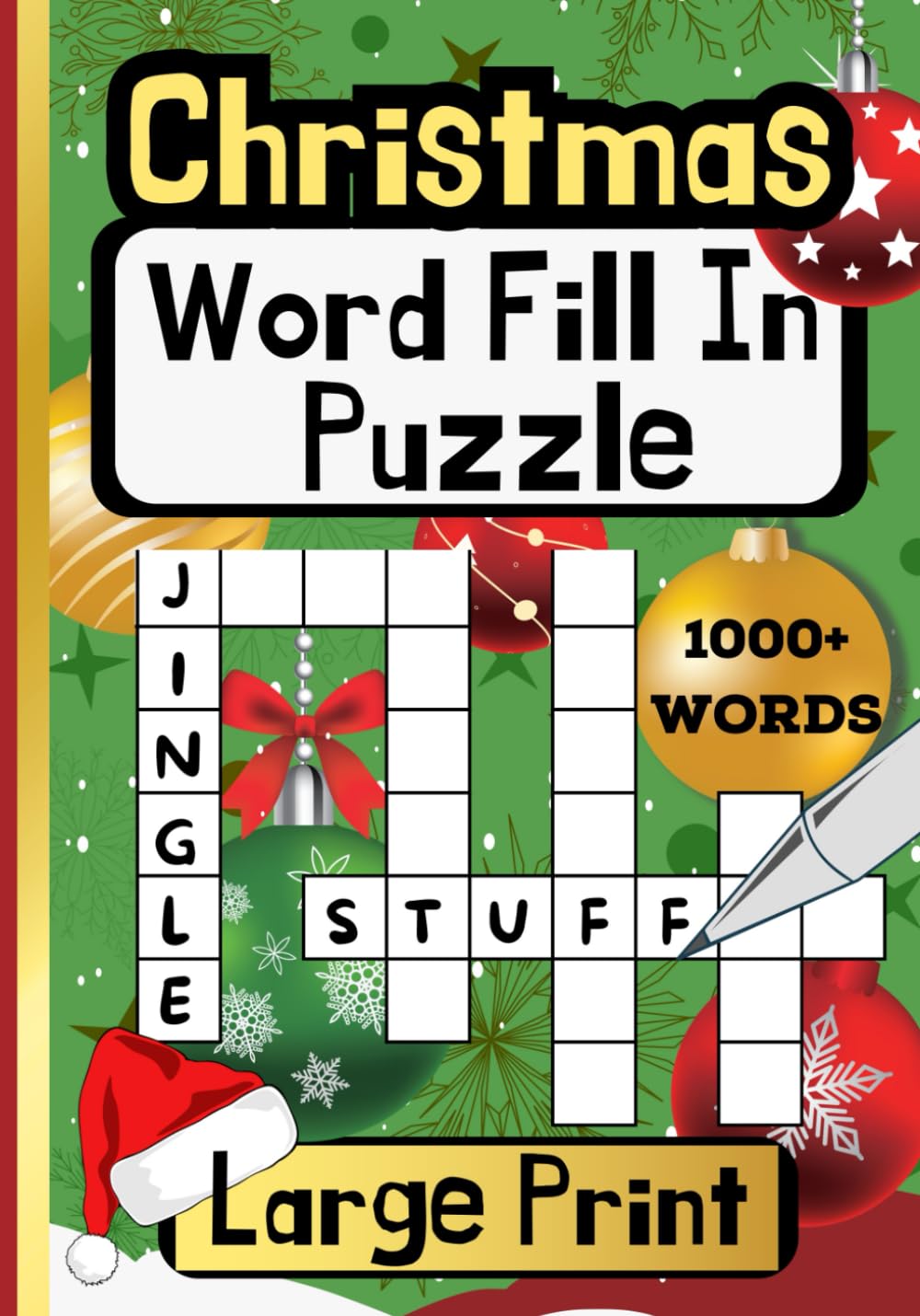 Word Fill In Puzzles Book For Adults: 80 Large Print Christmas Themed Easy Fill-In Puzzle Book |1000+ Festive Winter Words | Adult, Seniors & Teens Activities For Xmas