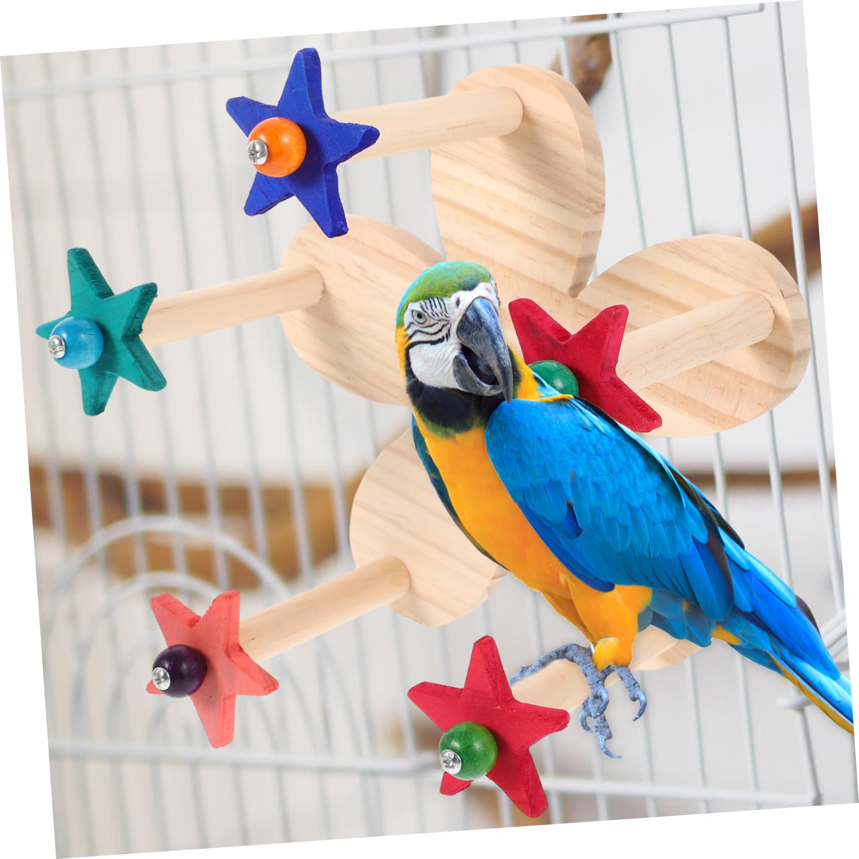 VANZACK 3pièces Perchoir Rotatif pour Oiseaux Stand De Forme De Roue pour Perroquets Et Perruches Accessoire De Cage Pratique Et Sûr pour Exercices Et Amusement Oiseaux