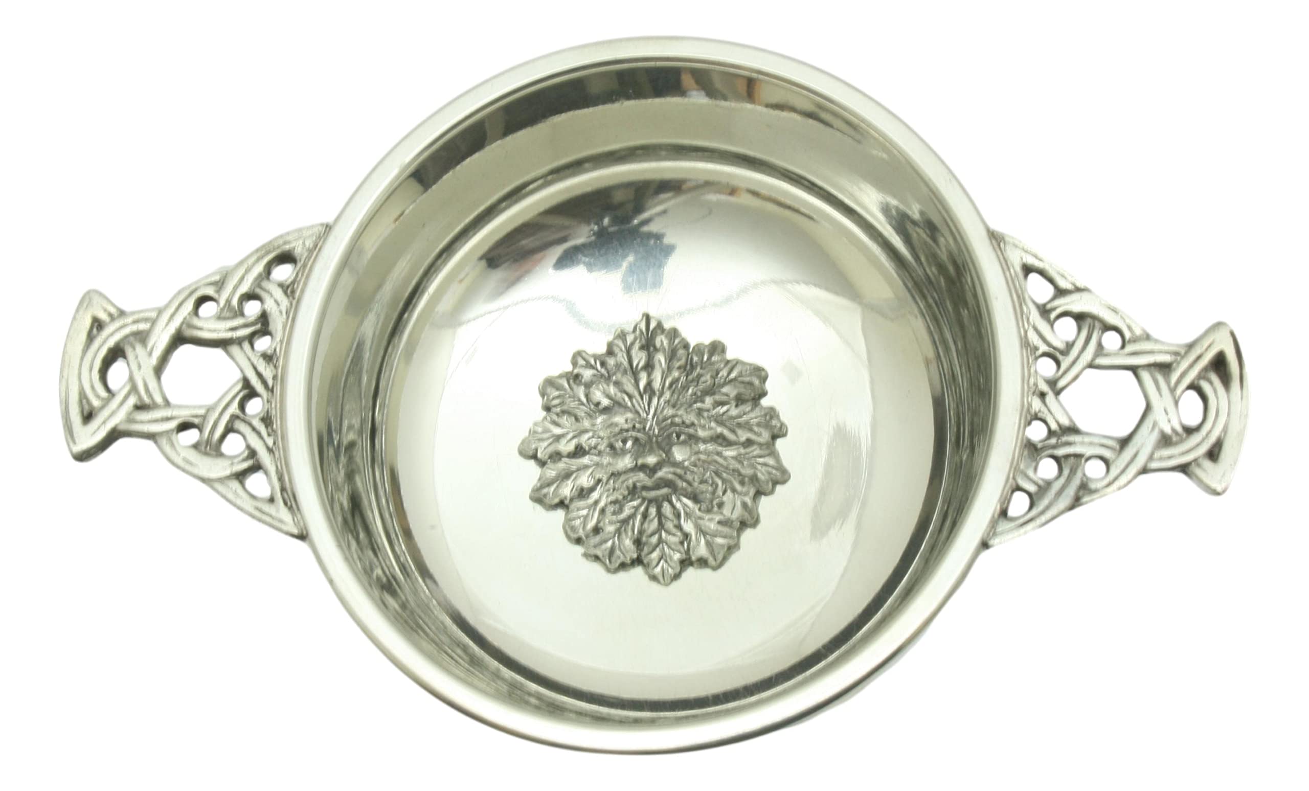 Green Man Pewter Knot Band Quaich Bowl Scottish Quaich 159