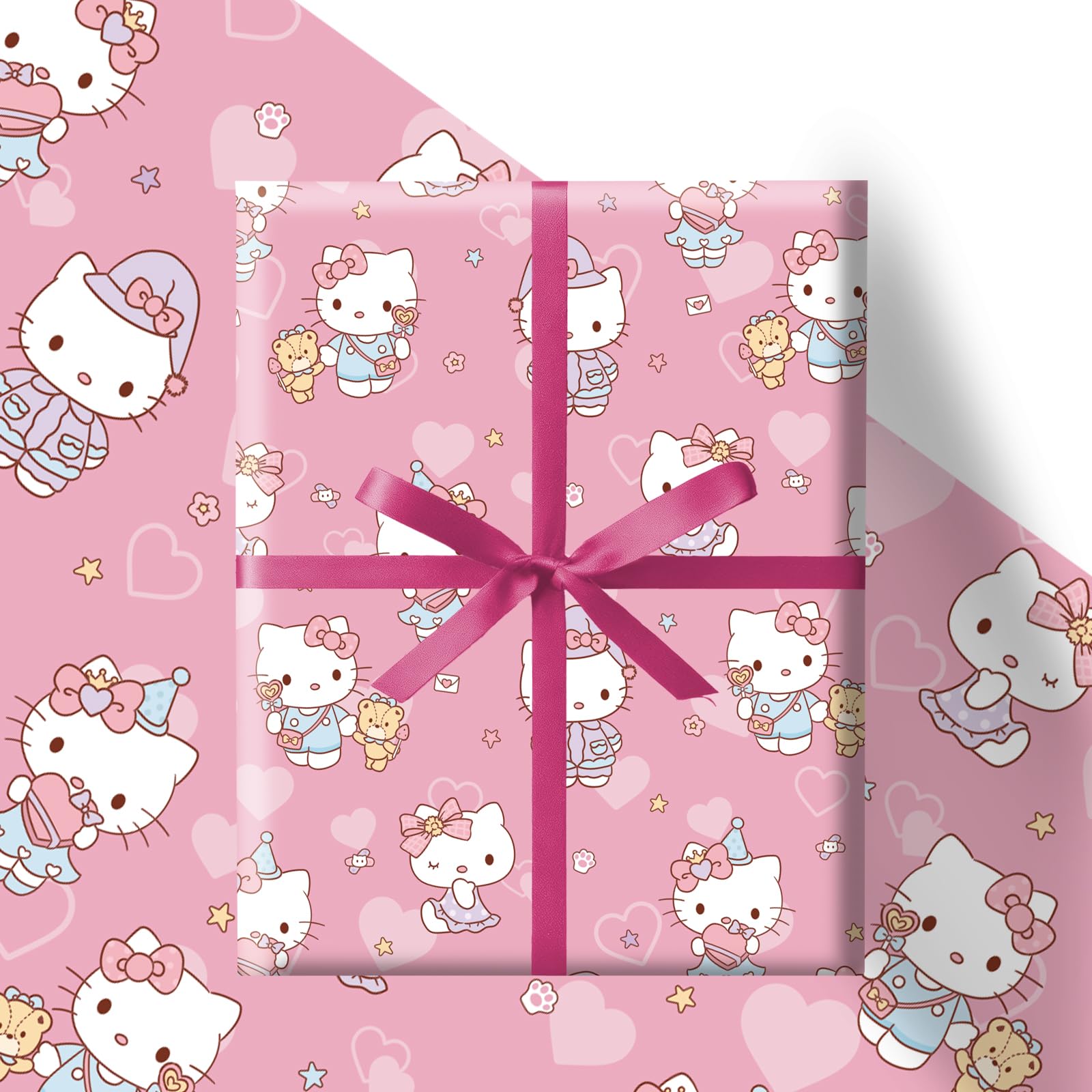 Wrapping Paper 5 Sheets- 50*70cm Cartoon Wrapping Paper Sheets, Gift WrappinG PapeR for Present Gift Wrap Pack for Birthday, Recyclable BirthDay WrapPing PapER for Kid Boy Girl Party Favor Decorations — image 1