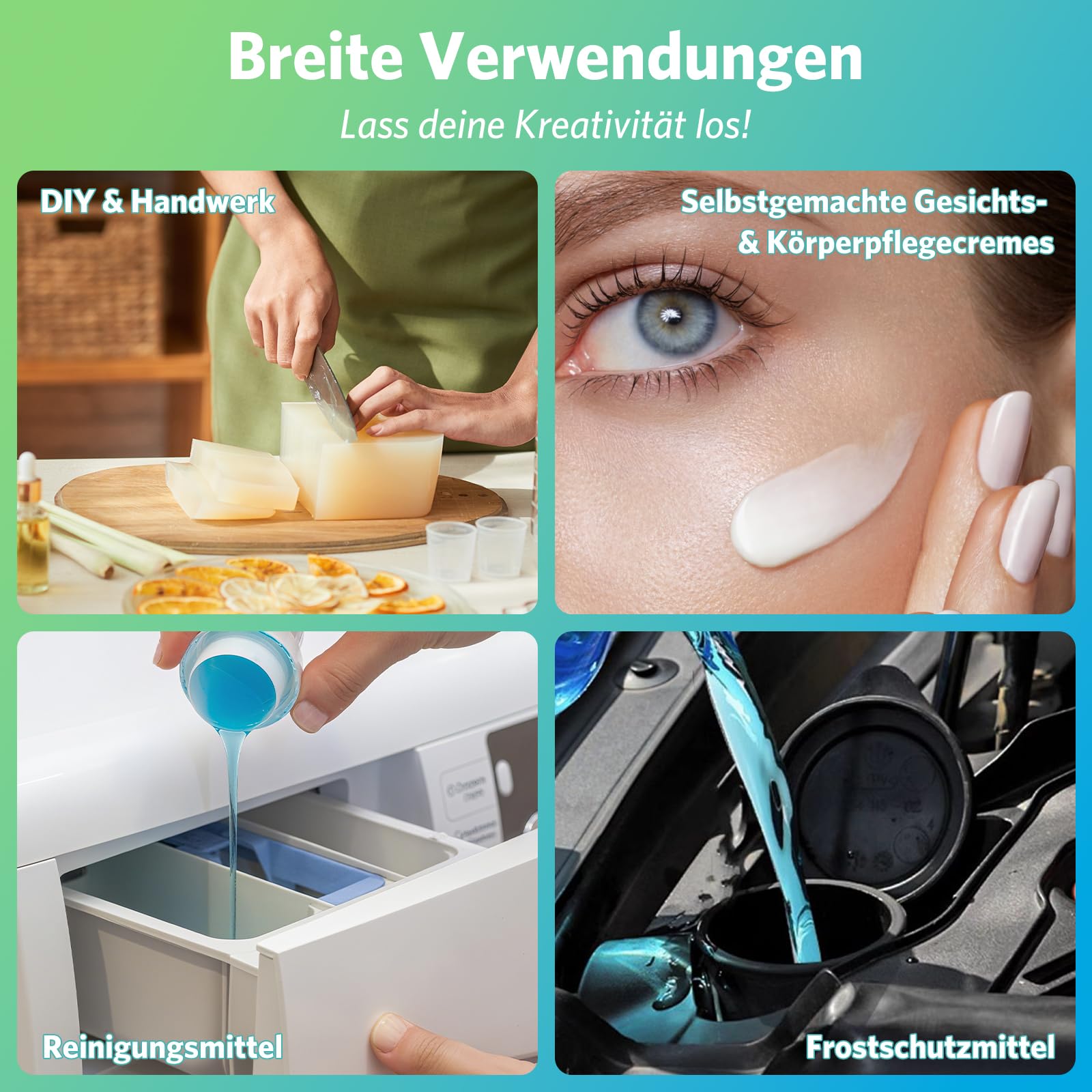 2 x 500ml 50% VG Glycerin / 50% PG Propylenglykol - Vegan, Pflanzlich, Pharmazeutische Qualität, Premium Hochreines VG/PG-Gemisch, 0% Zusatzstoffe