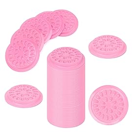 G2PLUS False Eyelashes Glue Holders, 100 PCS Disposable Eyelash Tray, Pink Plastic Glue Pallet Pad for Lash Extensions