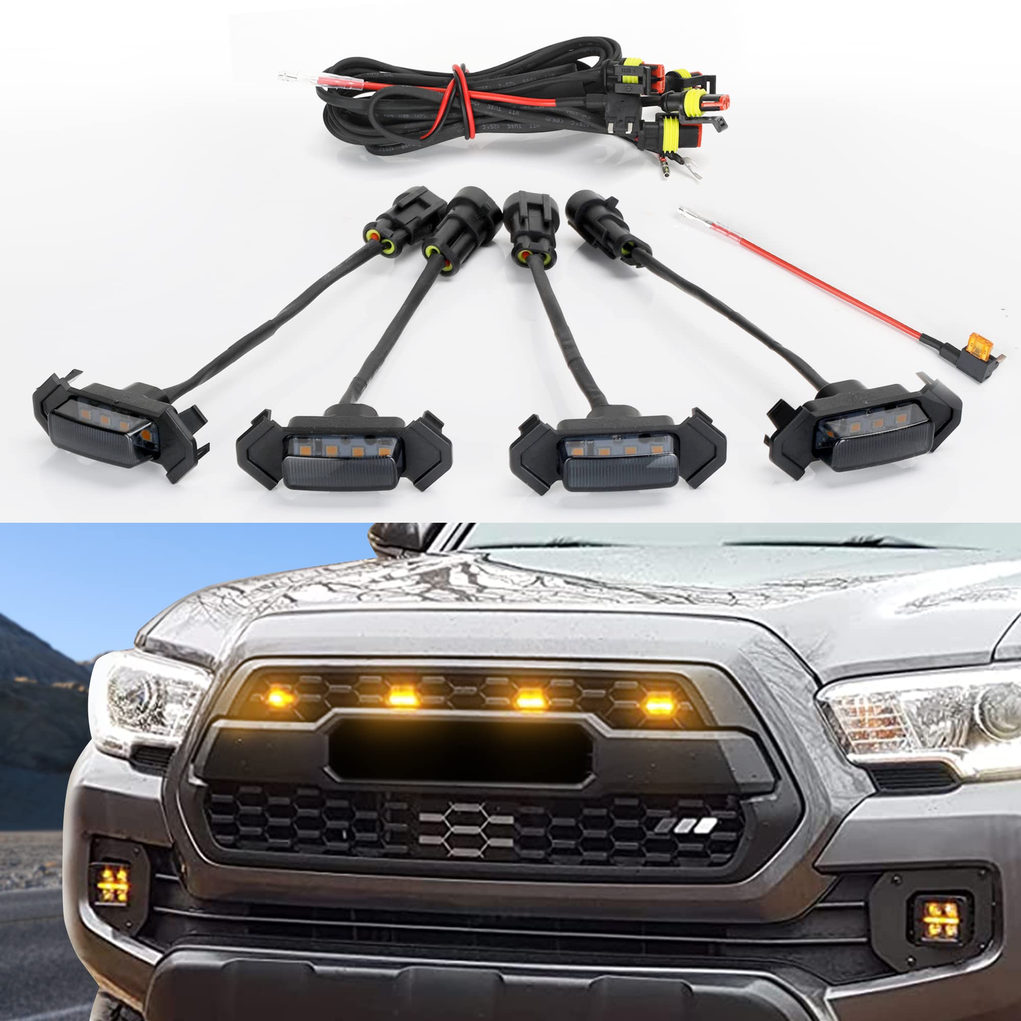 Buy Seven Sparta 4 PCS Grill Led Lights with Fuse for 20162023 Toyota