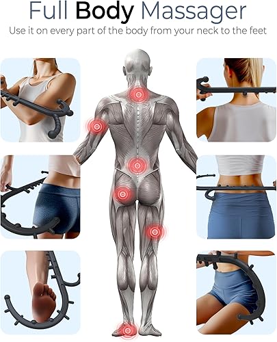 Miniatura 2 de Masajeador de espalda y cuello para aliviar el dolor de tejido profundo, herramientas mejoradas de masaje de caña de punto de gatillo de cuerpo