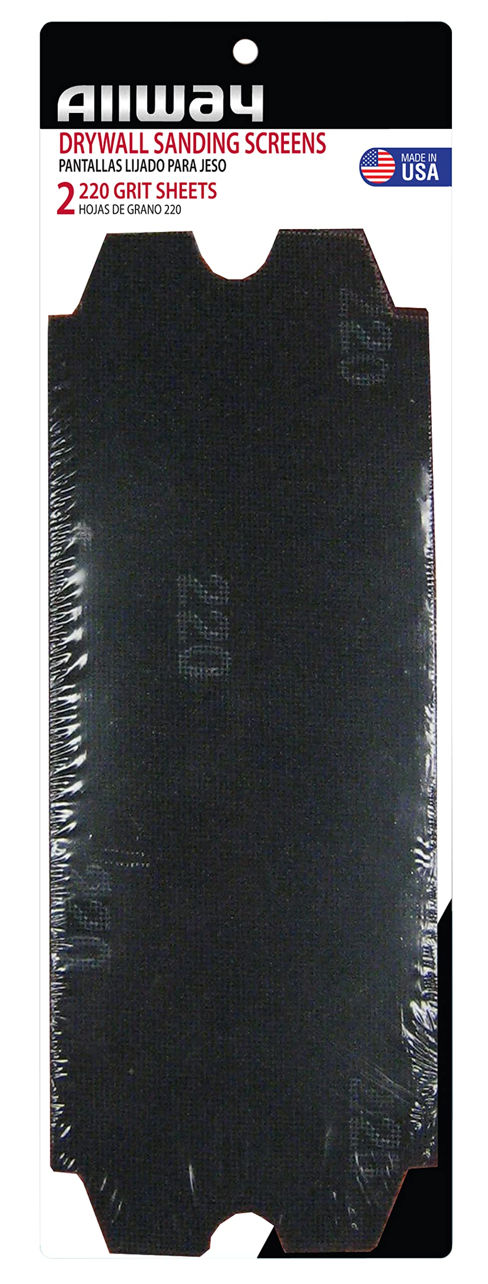 ALLWAY DSS Drywall Sanding Screens, 220 Grit, 4-1/2" x 11", 2 Pack