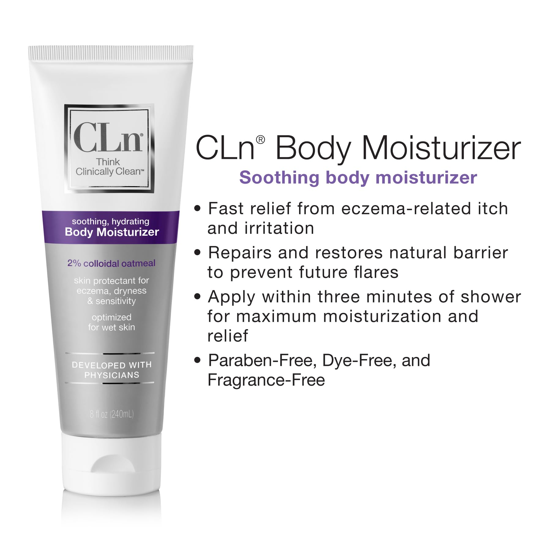 CLn Crema Idratante Corpo - Protettivo Cutaneo con il 2% di Avena Colloidale, Senza Parabeni, Senza Coloranti & Senza Profumo, 240ml