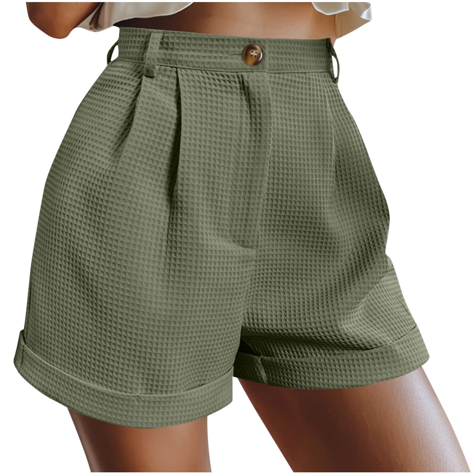 womens summer dressy casual shorts trendy high waist button shorts loose fit lightweight cute shorts