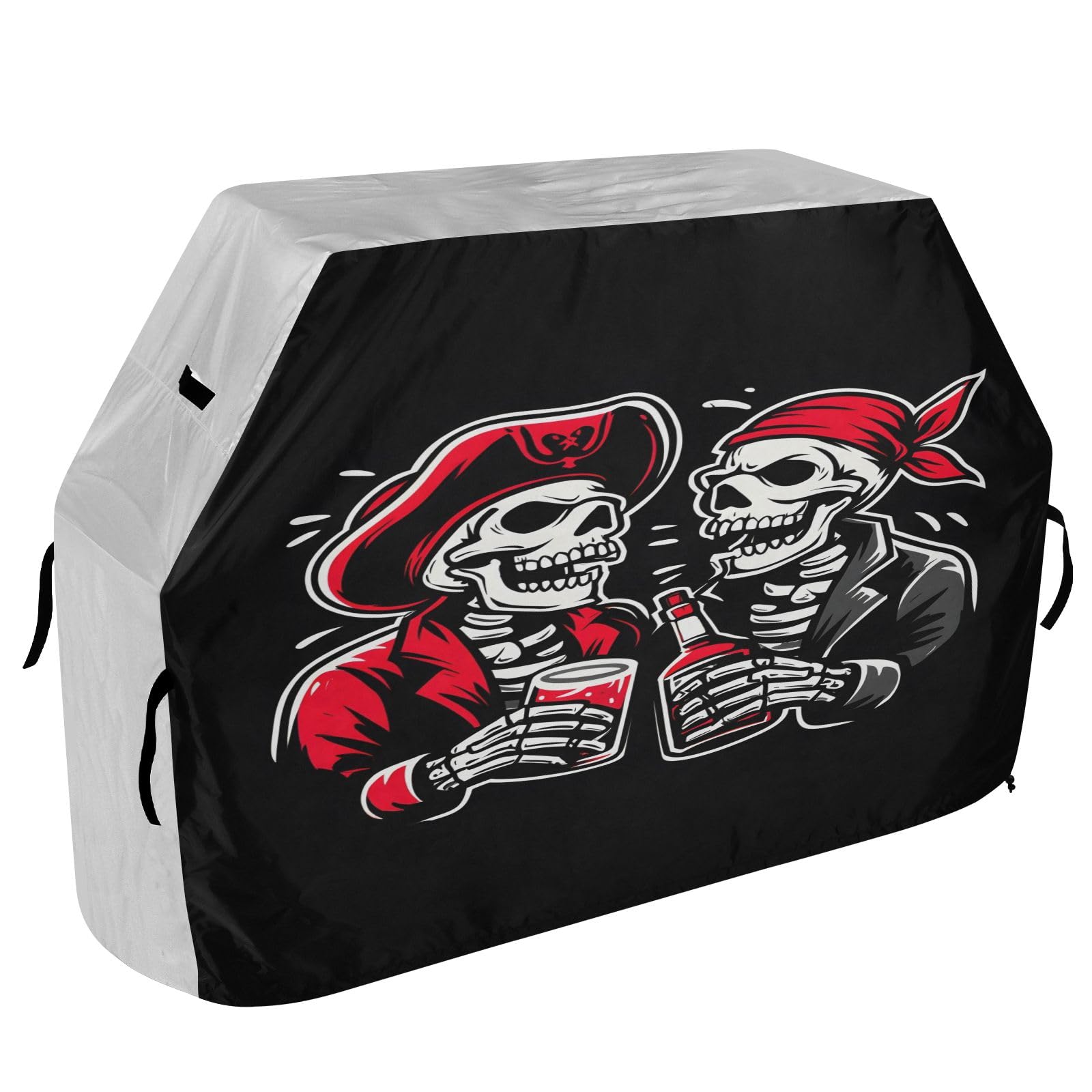 Copertura per barbecue di alta qualità, impermeabile, resistente allo sbiadimento, resistente, adatta per griglie fino a 63 cm, motivo: teschio pirata
