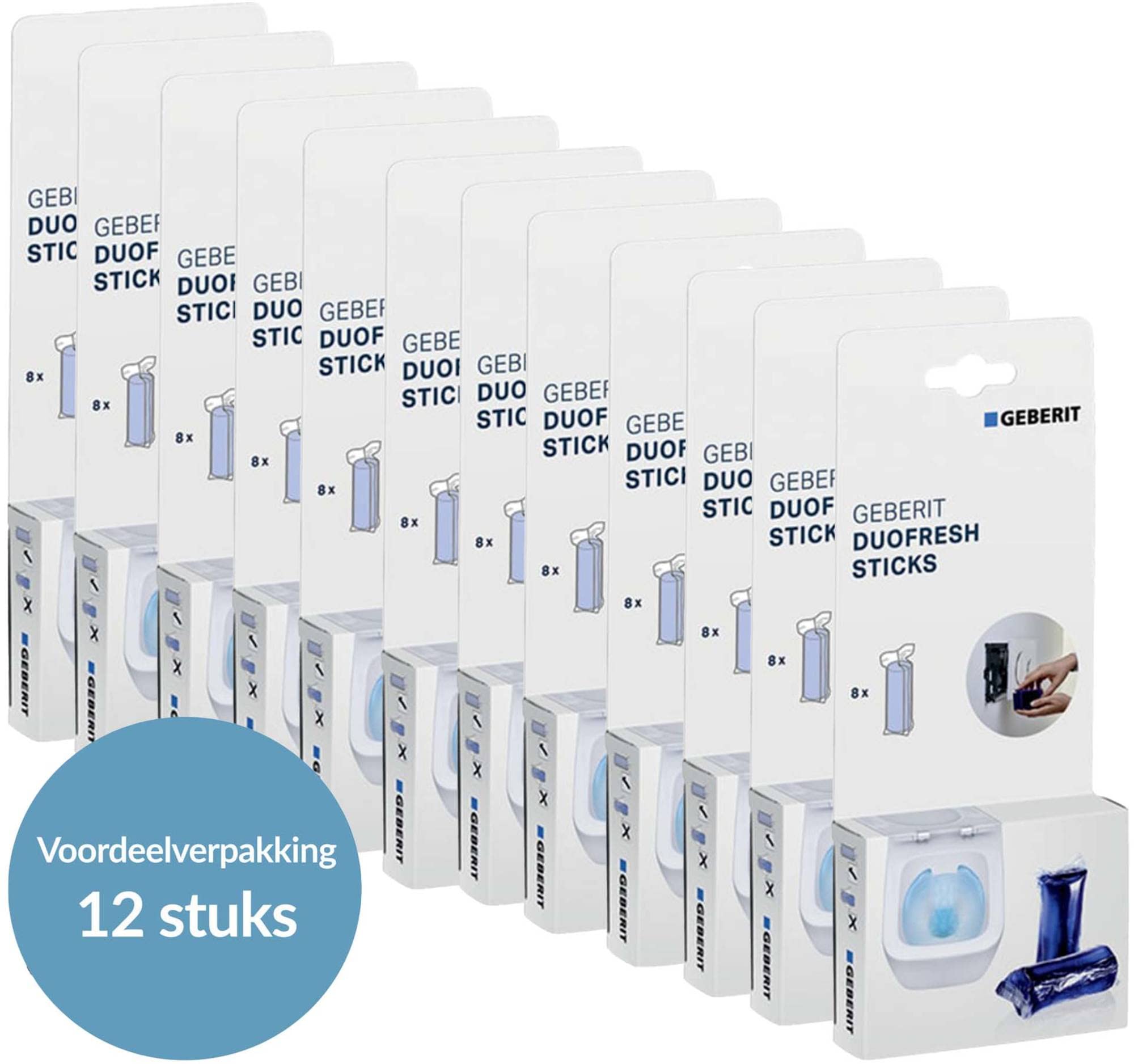 Geberit Duofresh Bâtonnets - Accessoires WC Pierres WC - Parfum frais et propreté hygiénique - Bleu - 96 Pièces - Nettoyant WC - Produits de nettoyage - Onglets WC