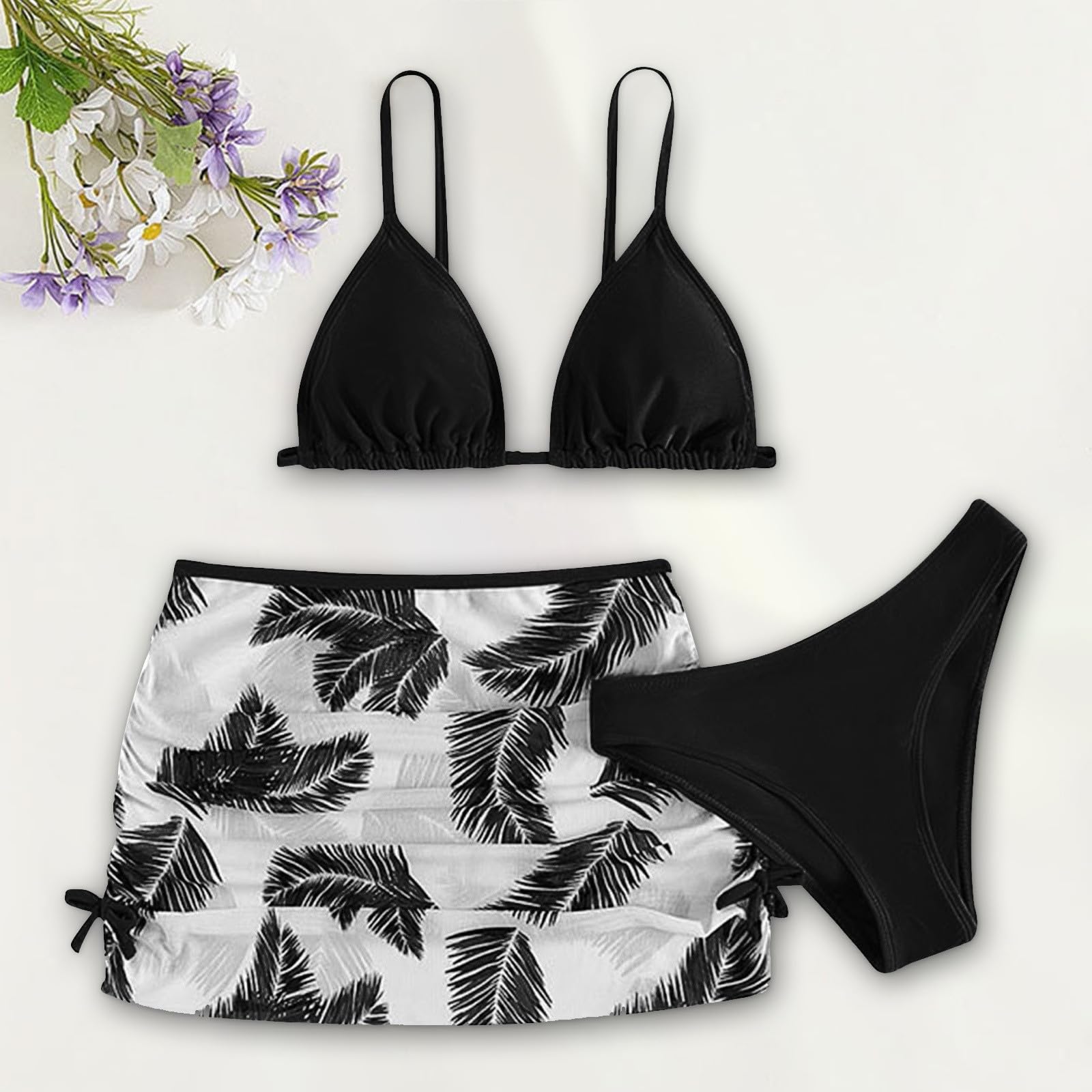 Costume da Bagno Bikini Due Pezzi per Ragazze con Copricostume in Rete, Anti-Rash per Adolescenti