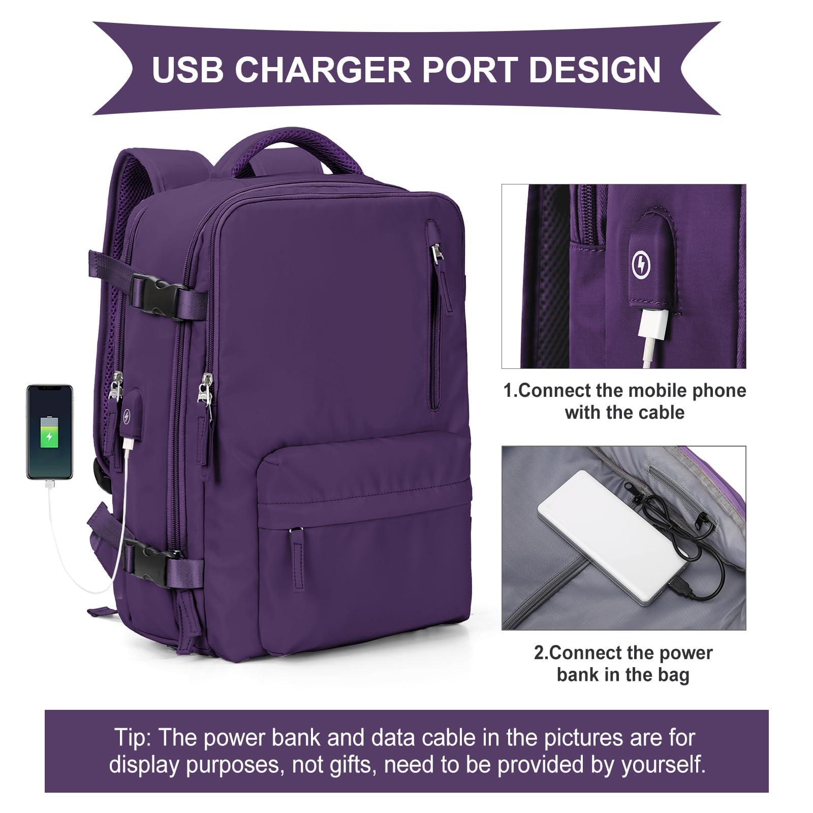 SZLX Borse da Cabina per Easyjet 45x36x20 Zaino da Viaggio Donna Ryanair 40x20x25 Bagaglio a Mano con porta usb zaino da viaggio aereo bagaglio a mano zaino per laptop Casual Daypack