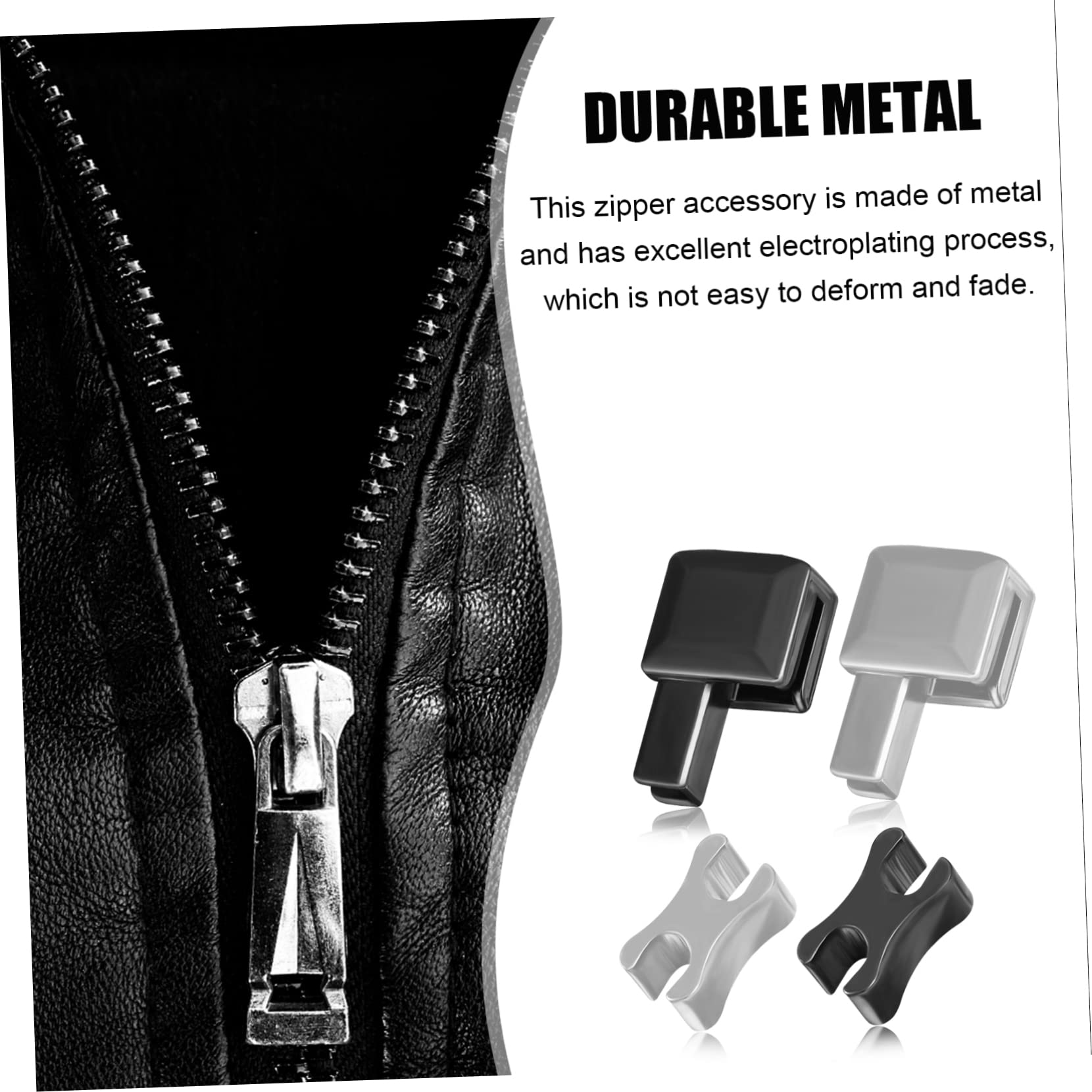 VILLCASE 4 Piezas Hebilla De Cremallera Reparación De Cremallera Pasador De Inserción De Cremallera Kit De Reparación De Tapones De Cremallera Mochila Abrigo Metal Reparar Tapón Inferior