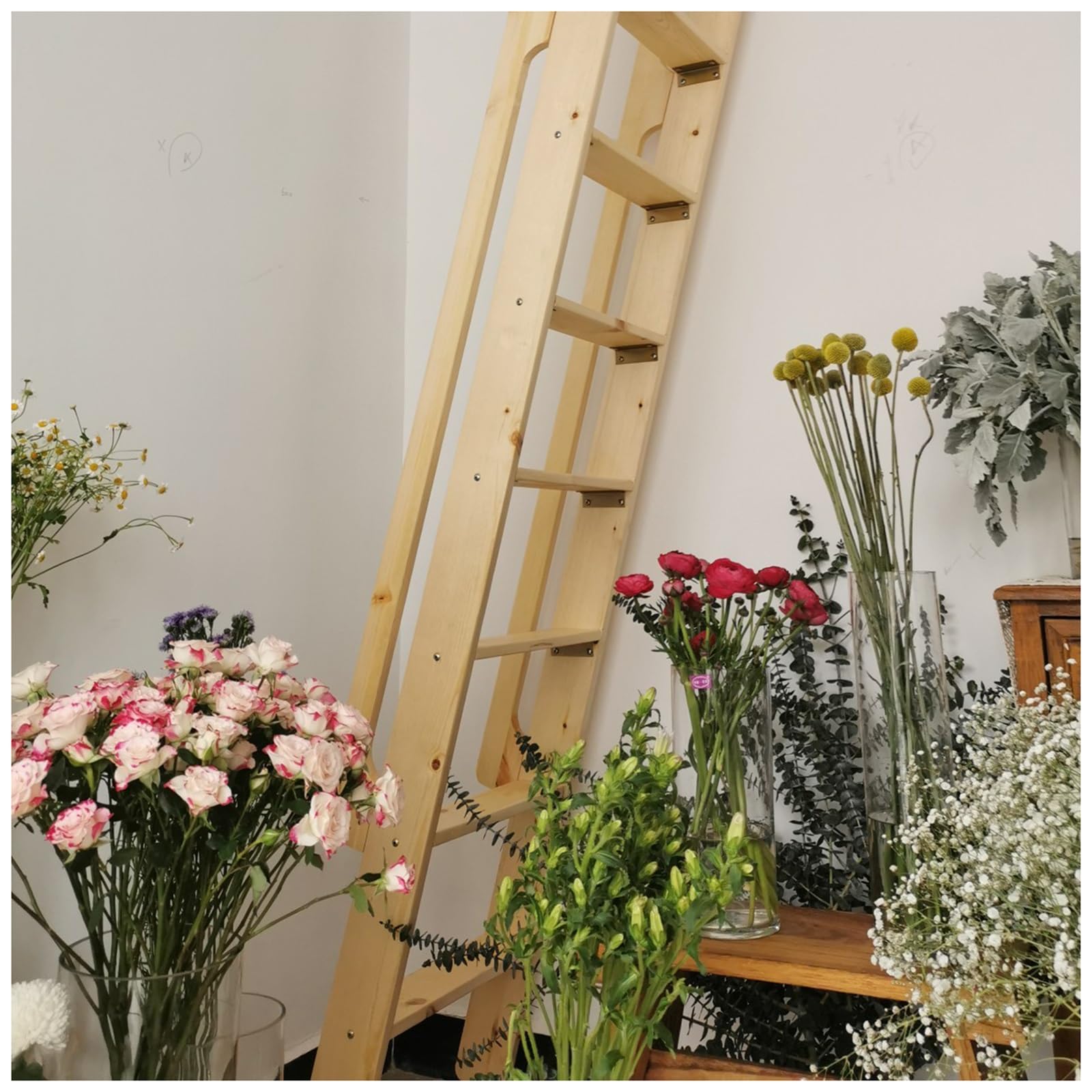 Échelle de lit superposé en bois marches larges évite les chutes en camping-car