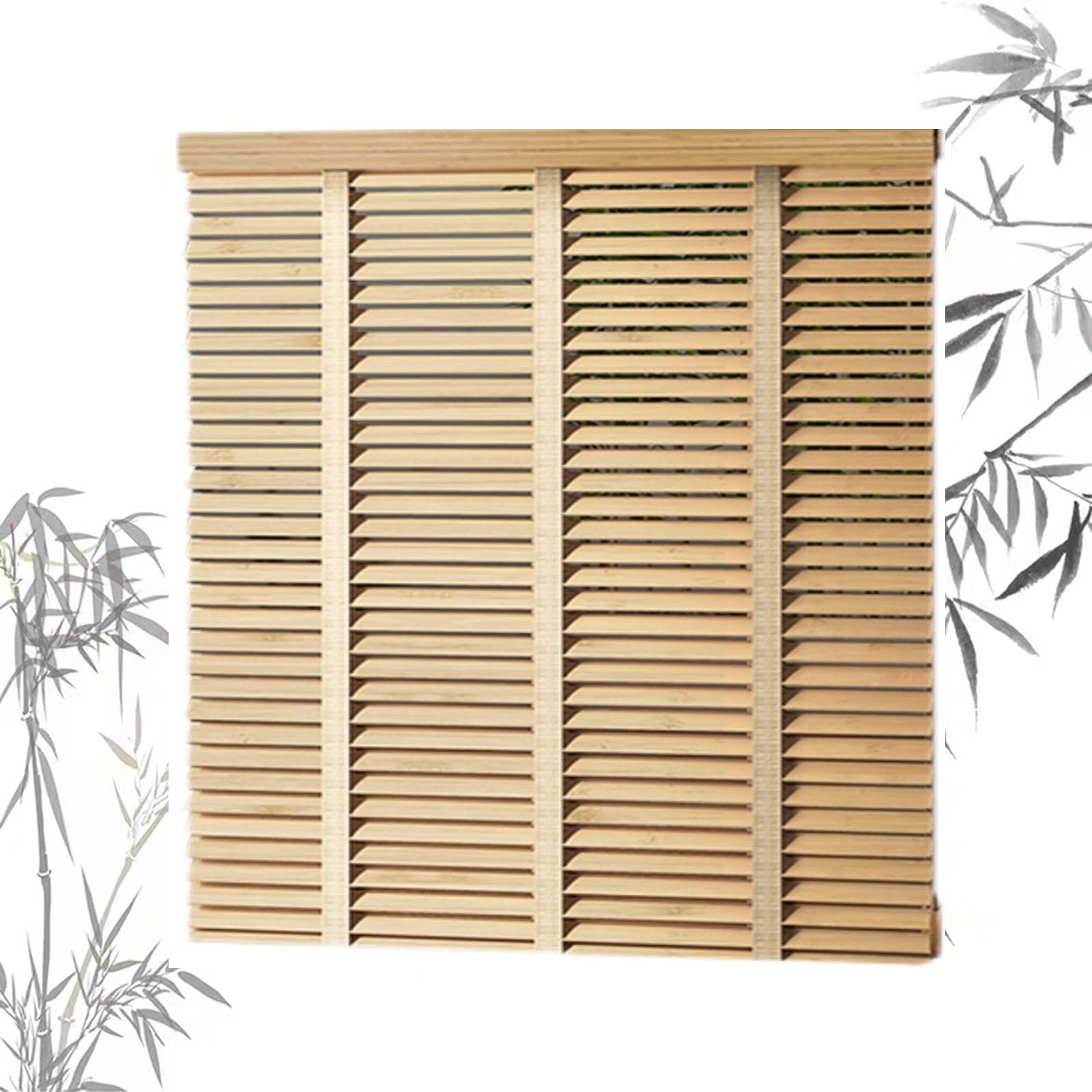 Blackout Venetian Blinds, Solid Wood Window Blinds, Light Filtering Mini Blinds for Windows, Day and Night Roller Shades, Horizontal Venetian Shades, Brown,WxH-70x180cm/28 x 71in — image 1