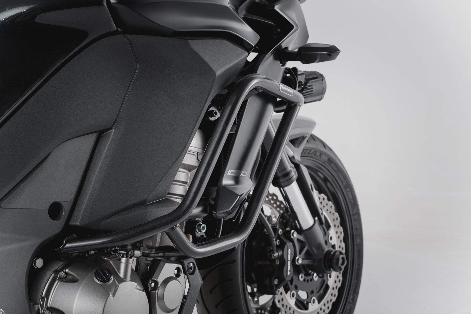 Barra Protezione Motore Per Kawasaki Versys 1000 2019-2023 - Nero - Acciaio Tubolare 22mm