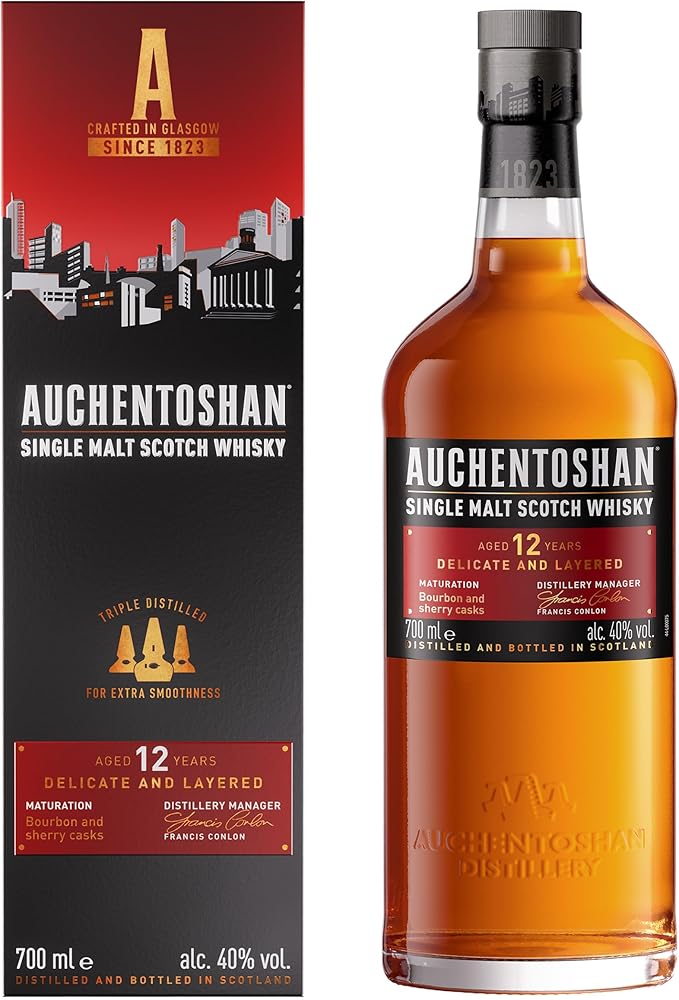 Auchentoshan 12 Years Single Malt Scotch Whisky Auchentoshan 12 Jahre Single Malt Scotch Whisky Geschenkverpackung