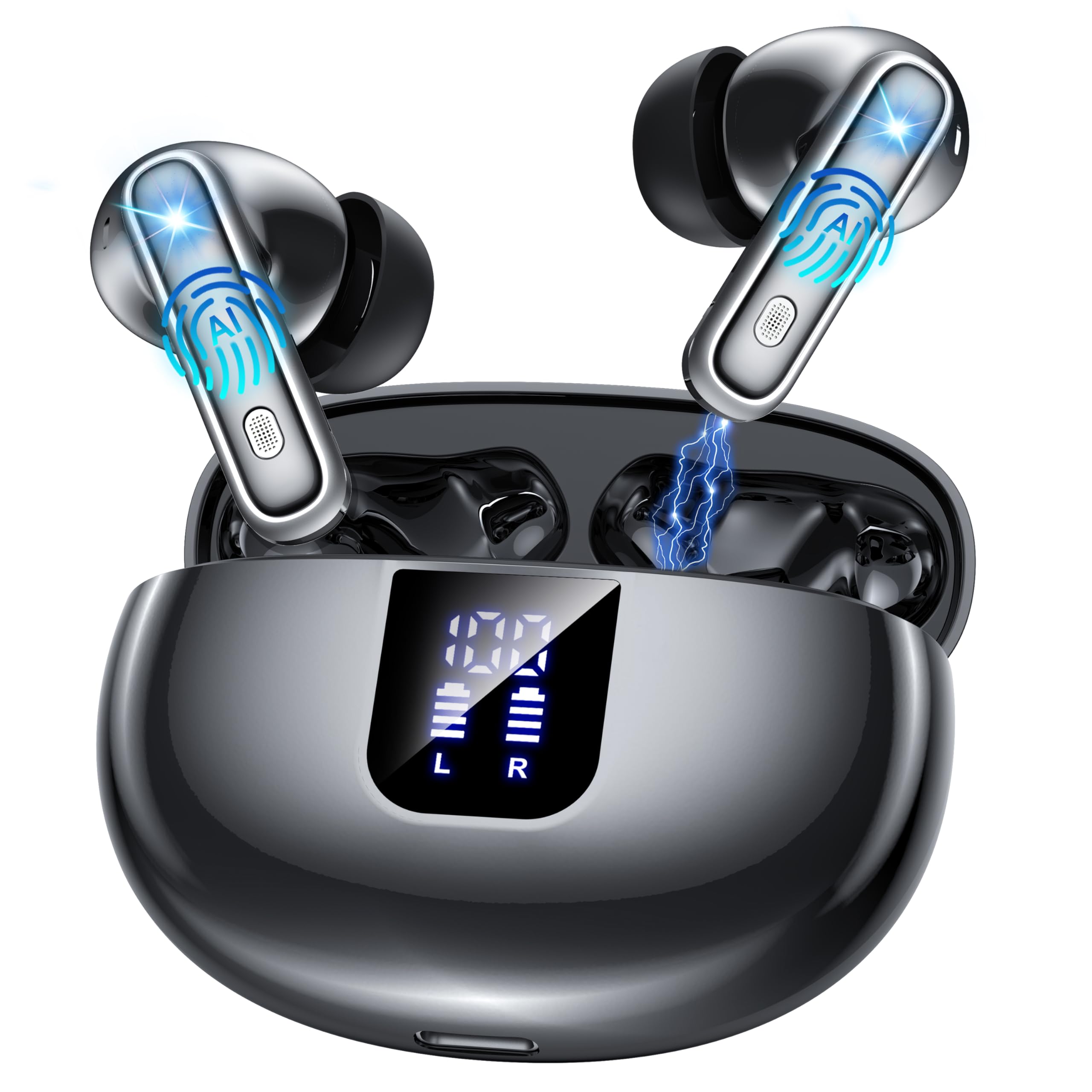 AI Translation Earbuds Real Time,188 Languages Accents Translator 36H Playtime 3-in-1 Translation Earphones 4 ANC Mic for Audifonos Traductores Inglés Español,Bluetooth 5.4 Earphones iOS &amp; Android