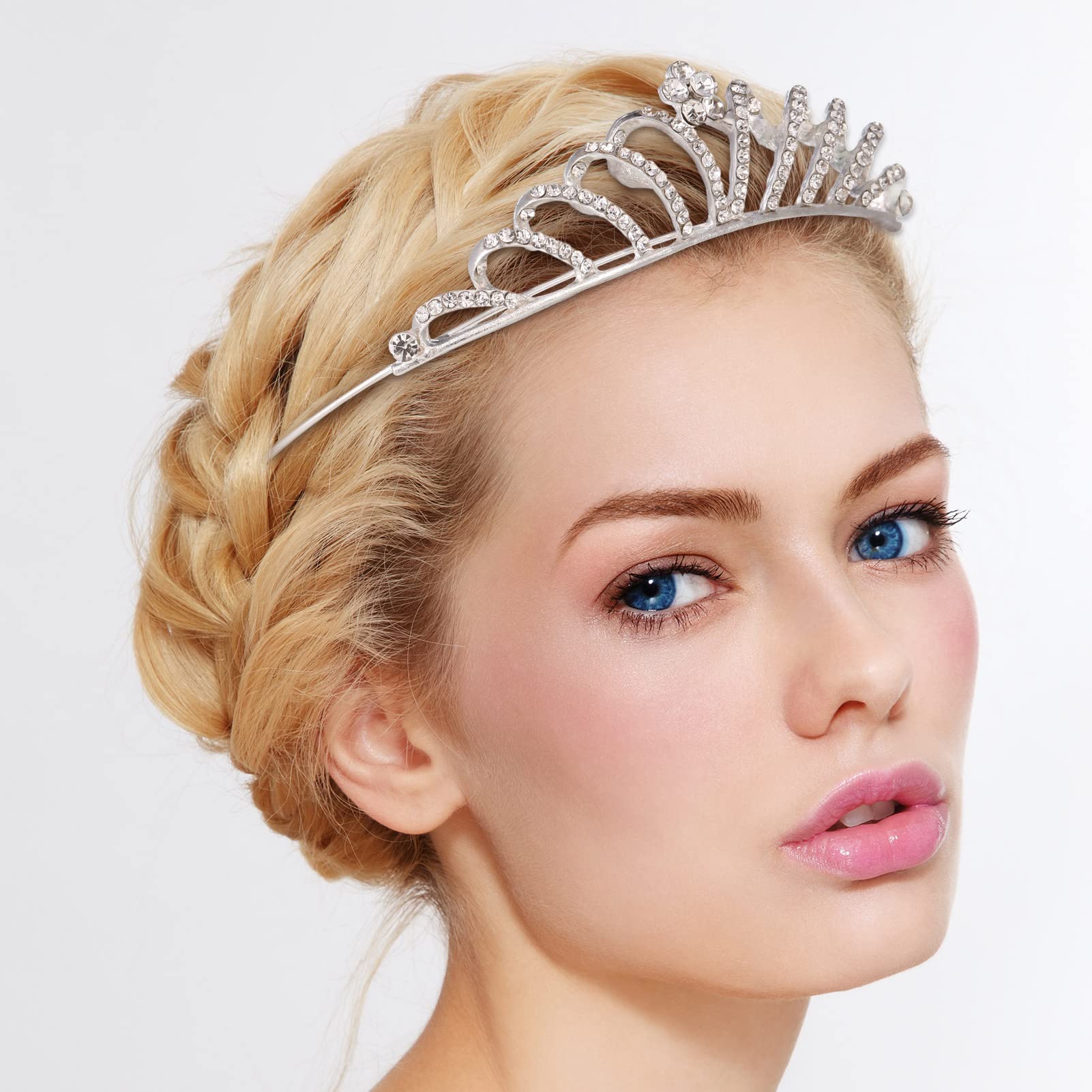 Lot de 6 diadèmes de princesse en cristal avec strass pour fête d'anniversaire, mariage, bal de fin d'année