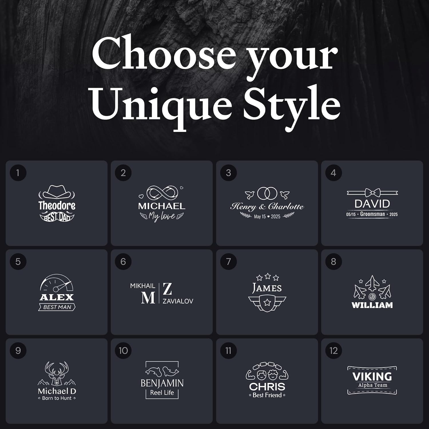 KOVA Personalised Black Thorn Hatchet - Custom Engraved Outdoor EDC Axe for Hunters and Anglers, Gift-Ready Personalized Engraving for Anniversary Birthday Christmas for Husband Dad Brother